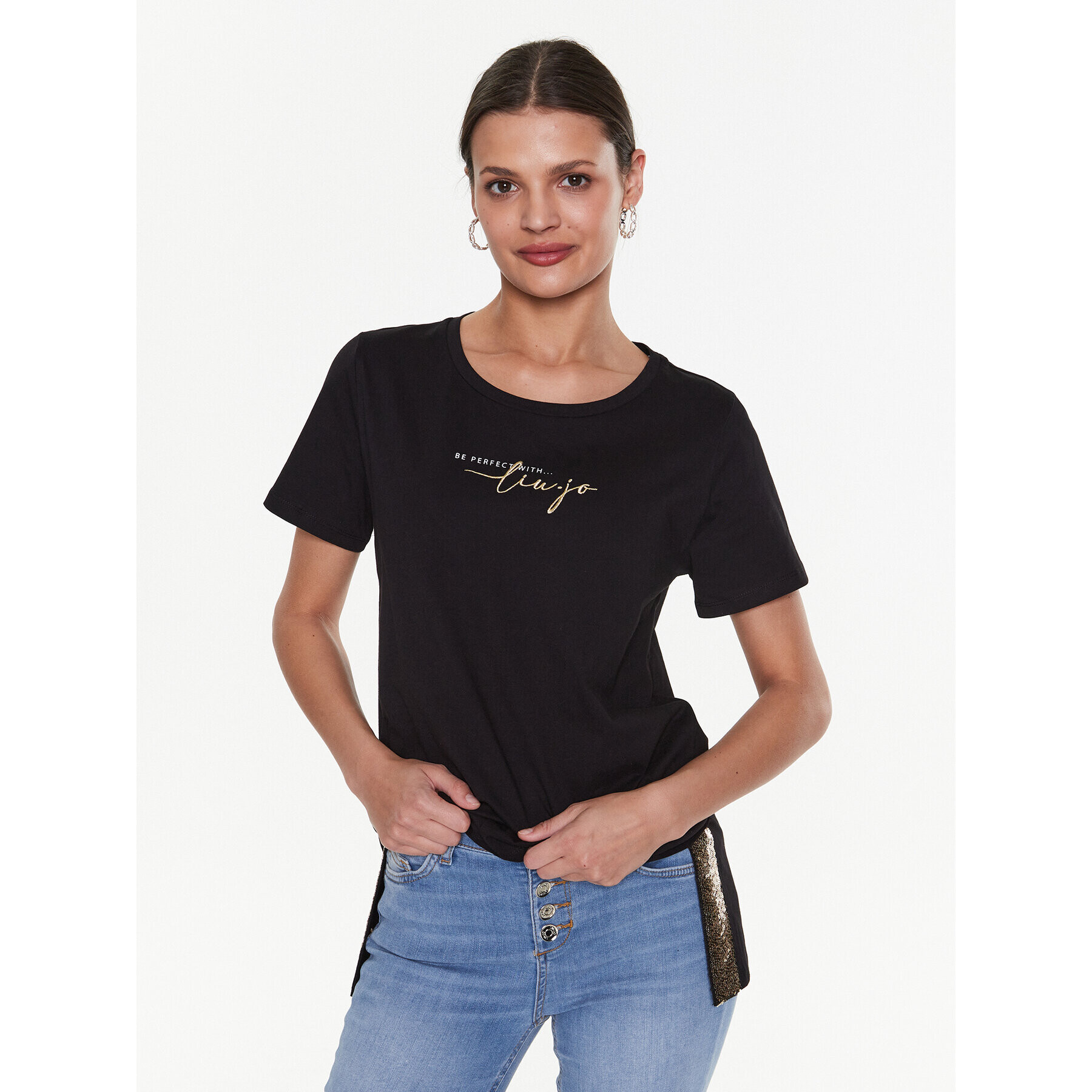 Liu Jo Sport Тишърт TA3185 JS923 Черен Regular Fit - Pepit.bg
