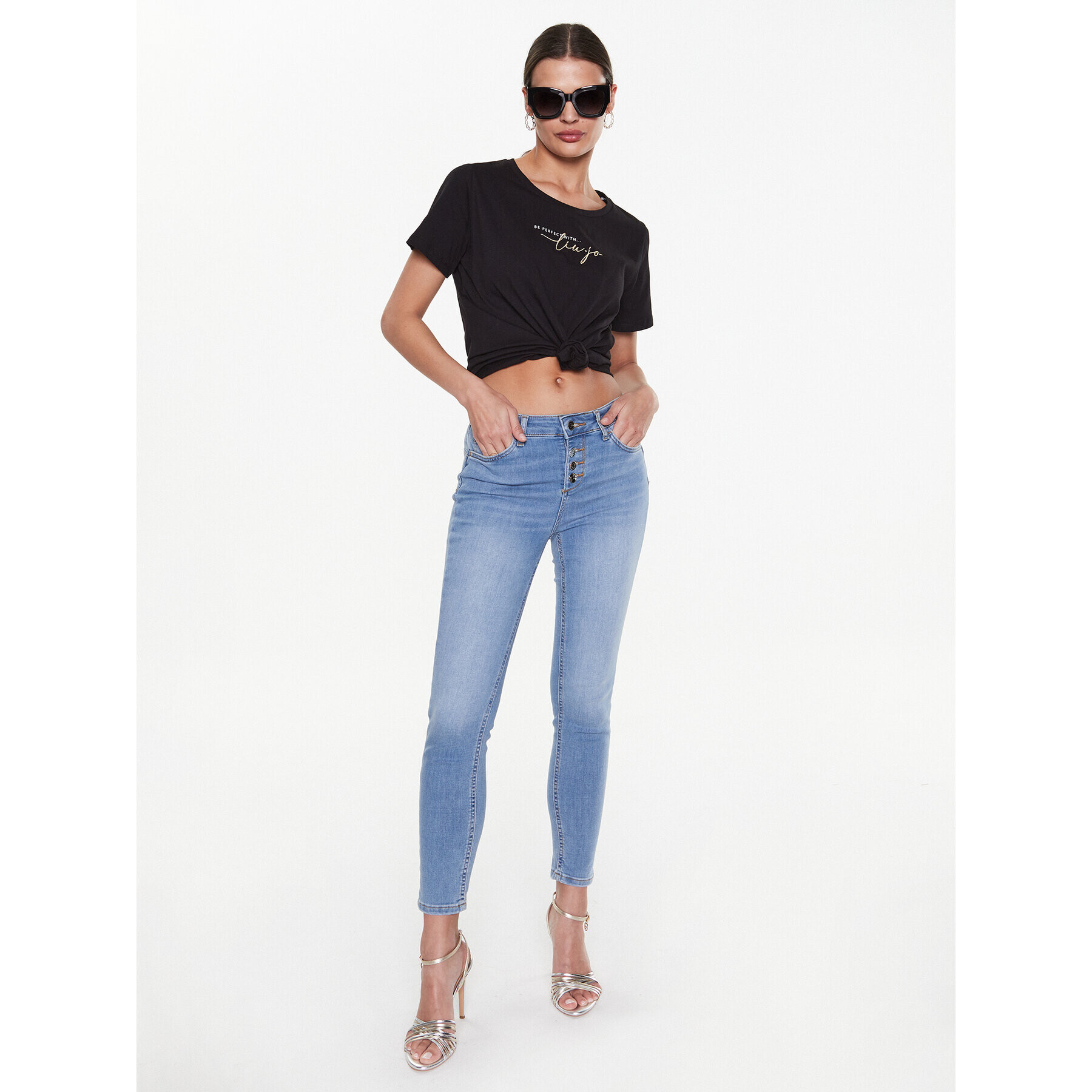 Liu Jo Sport Тишърт TA3185 JS923 Черен Regular Fit - Pepit.bg