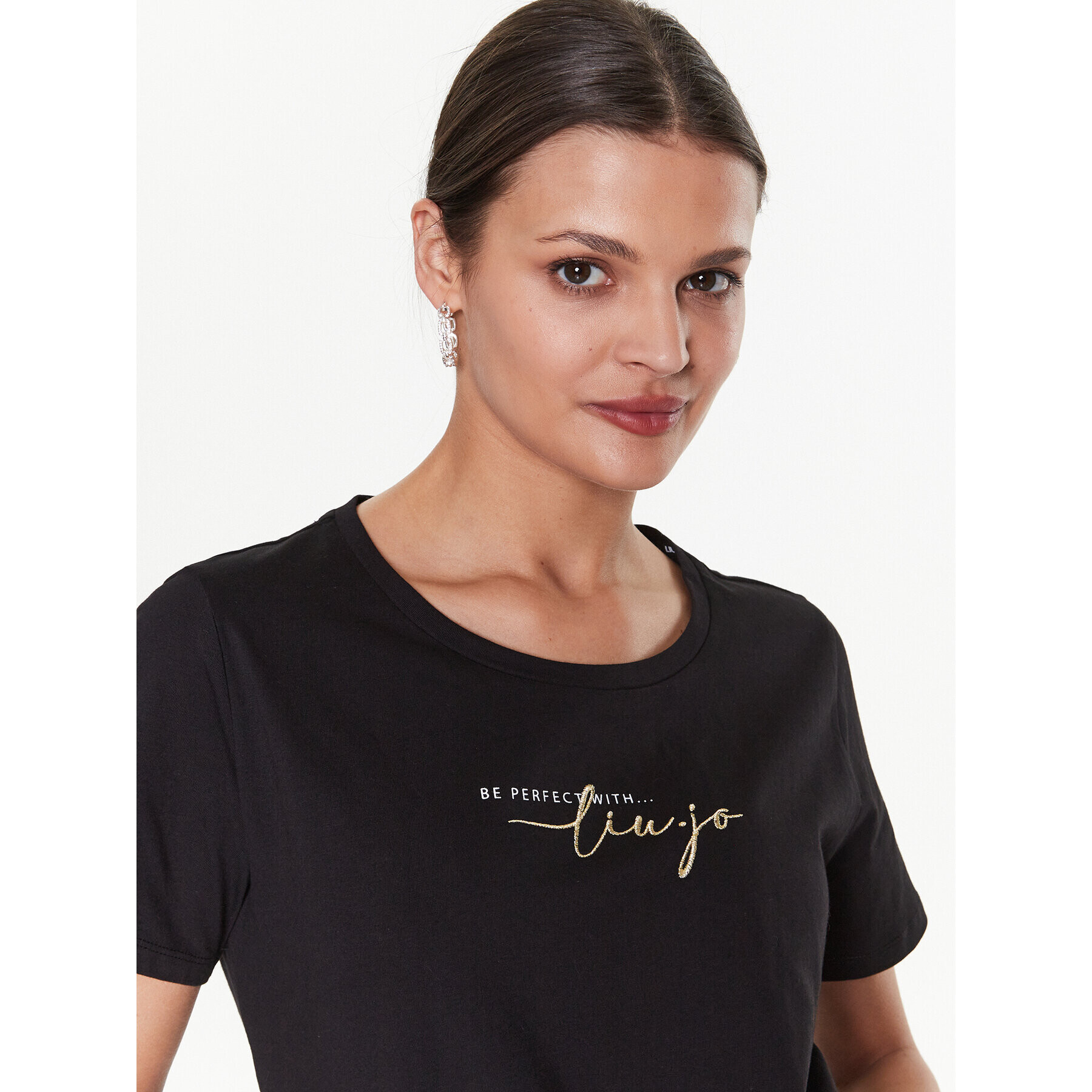 Liu Jo Sport Тишърт TA3185 JS923 Черен Regular Fit - Pepit.bg