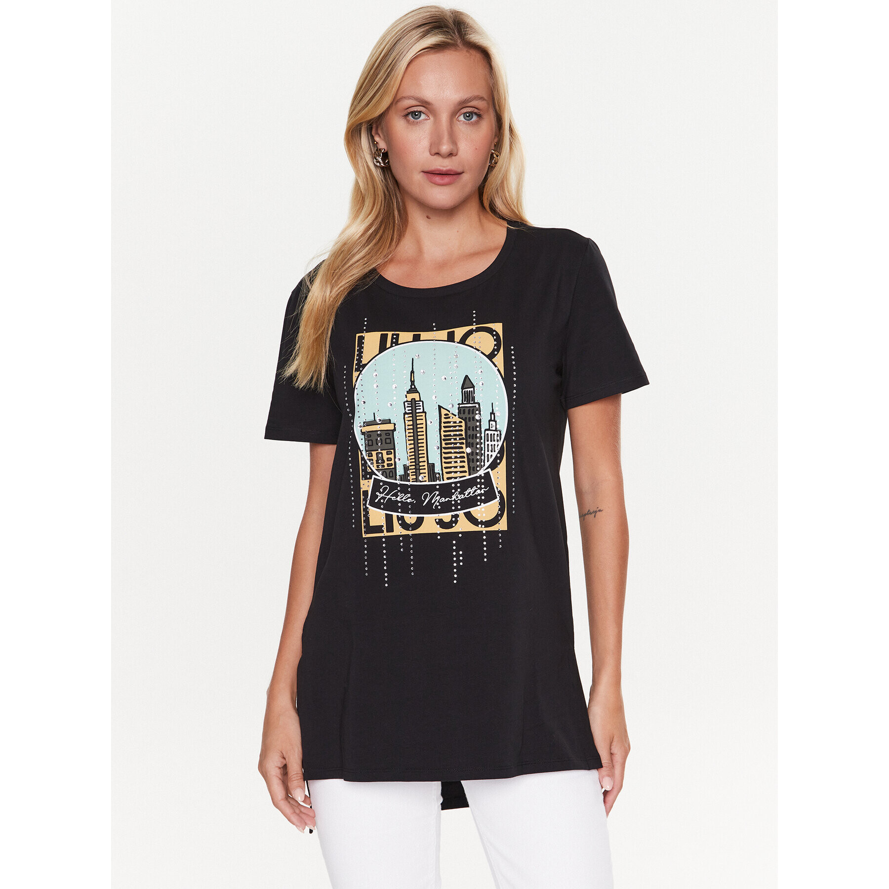 Liu Jo Sport Тишърт TA3186 J5003 Черен Regular Fit - Pepit.bg