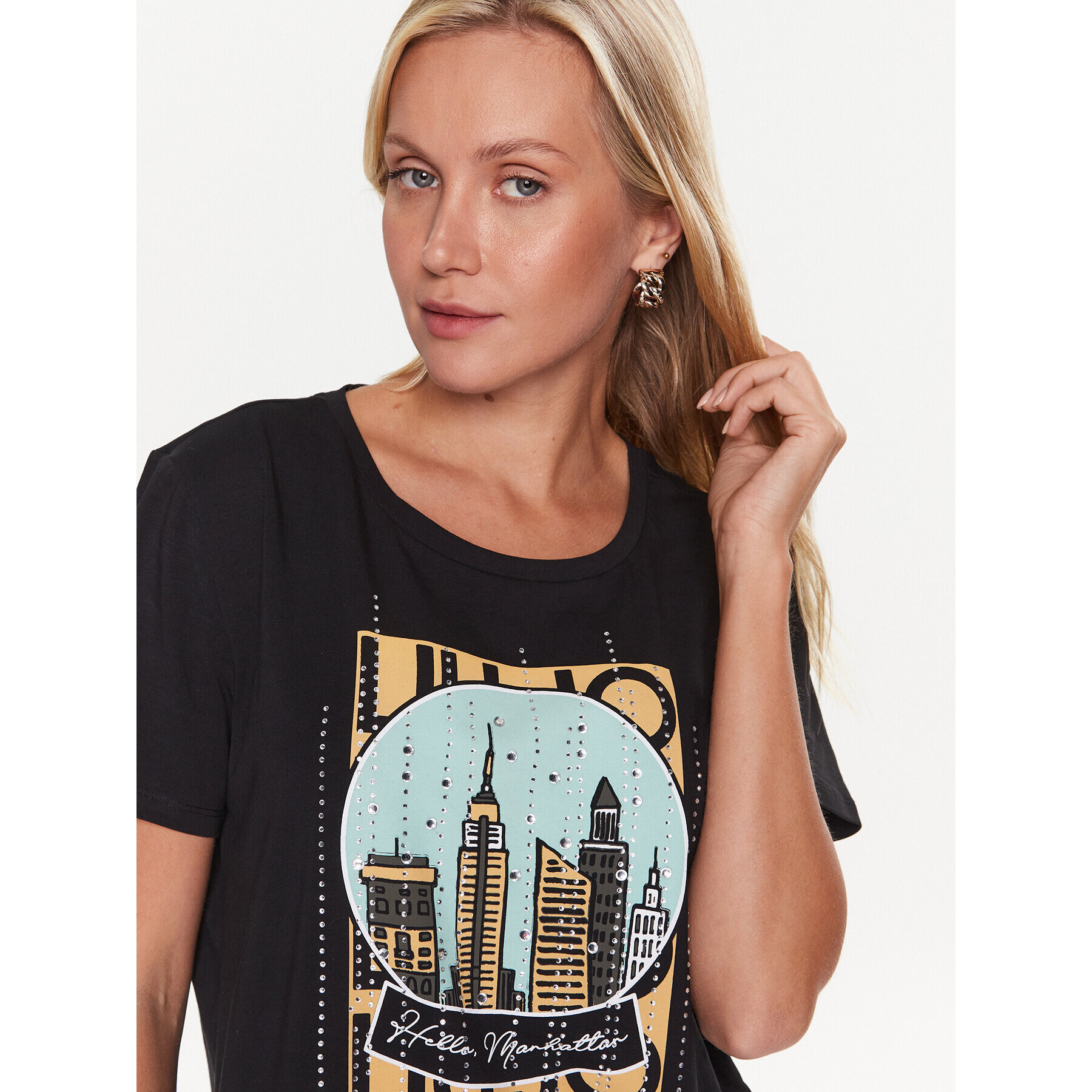 Liu Jo Sport Тишърт TA3186 J5003 Черен Regular Fit - Pepit.bg