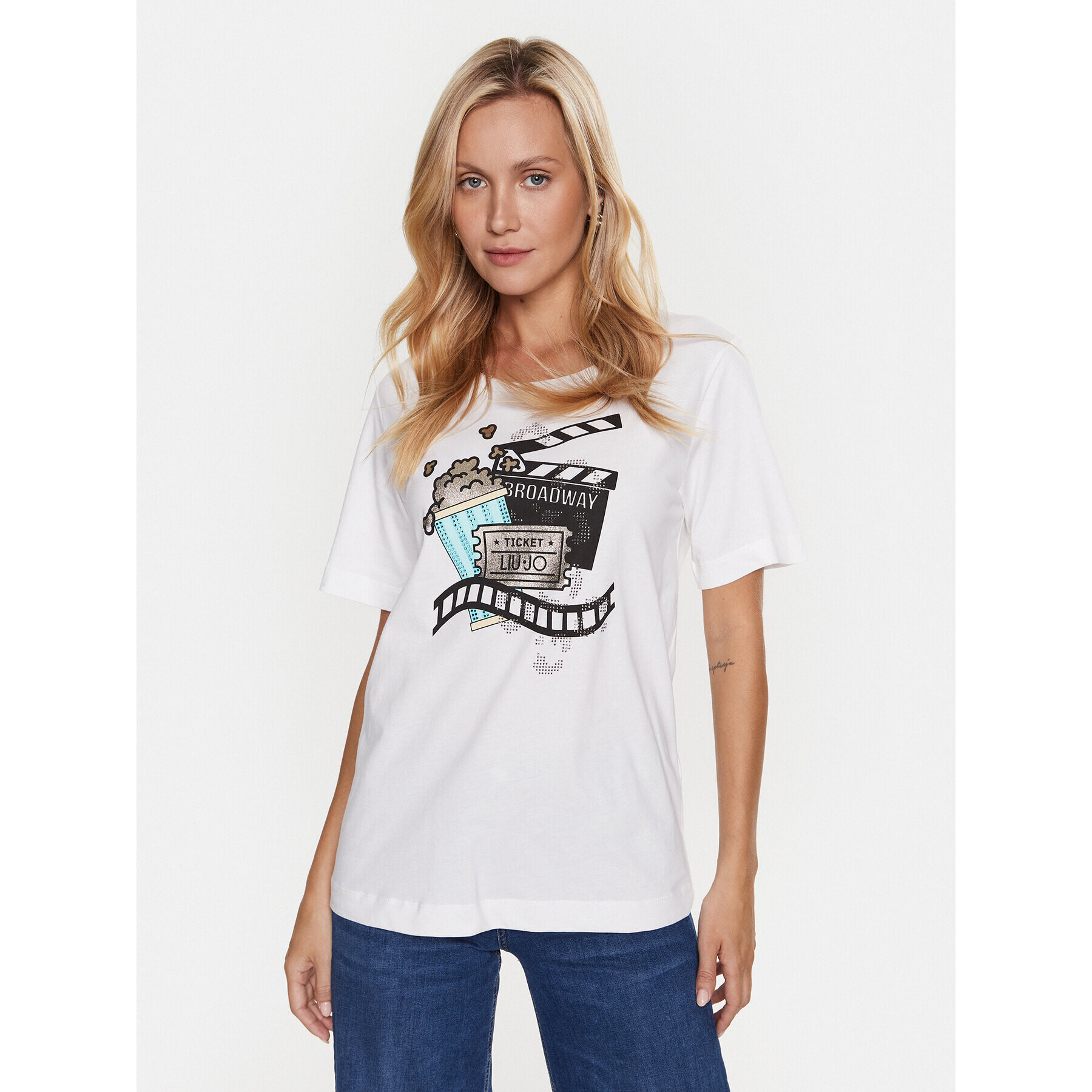 Liu Jo Sport Тишърт TA3188 JS923 Бял Regular Fit - Pepit.bg