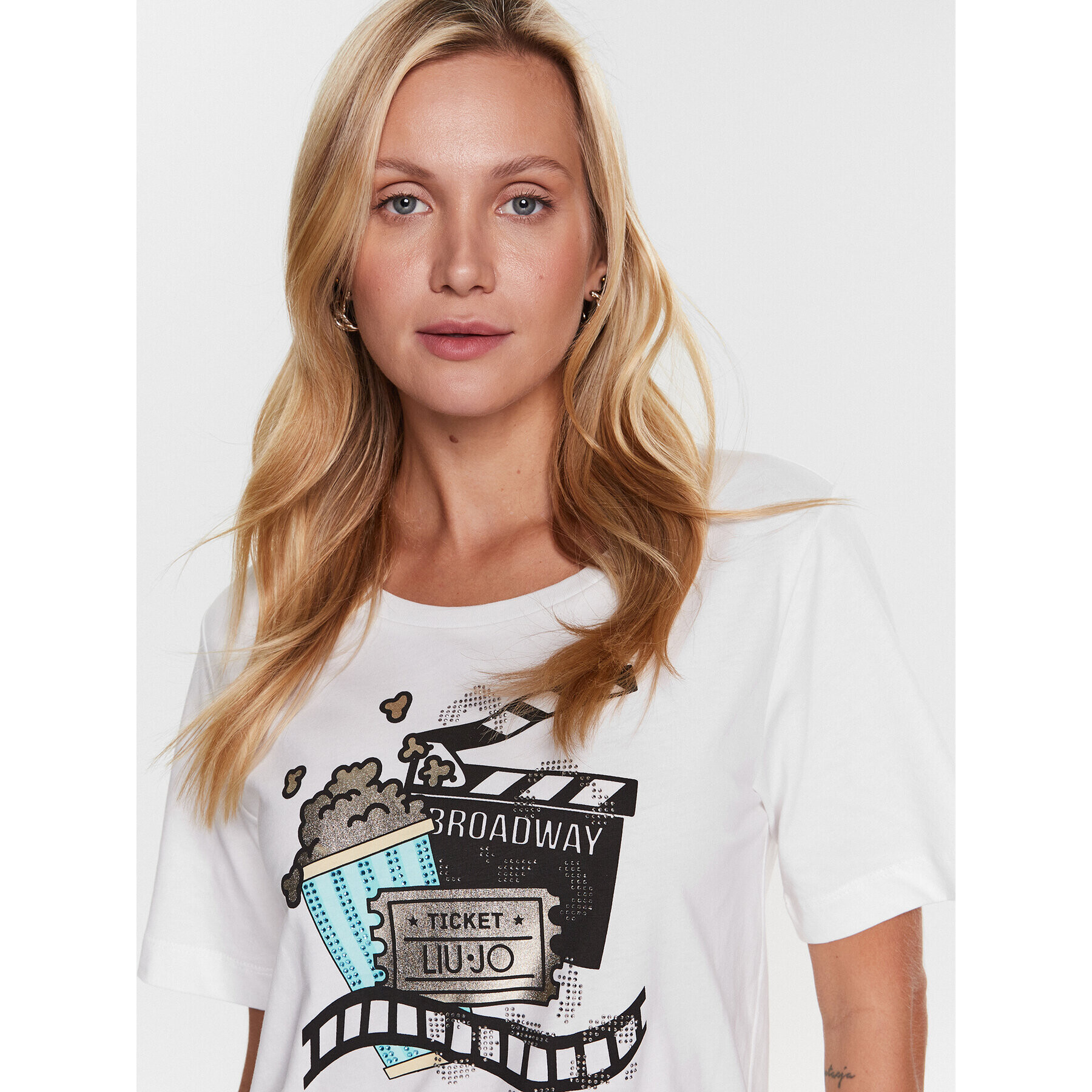 Liu Jo Sport Тишърт TA3188 JS923 Бял Regular Fit - Pepit.bg