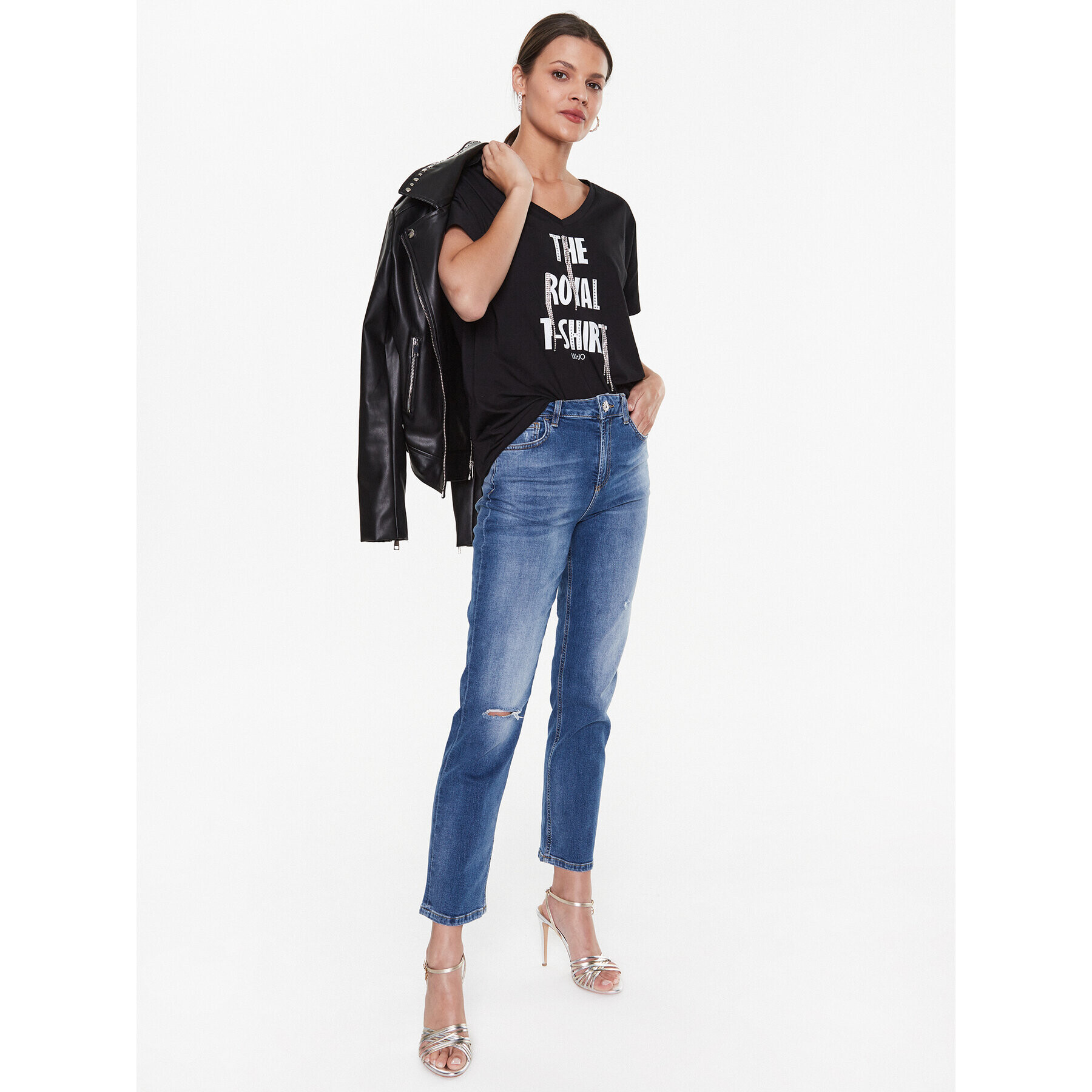 Liu Jo Sport Тишърт TA3191 J5003 Черен Relaxed Fit - Pepit.bg