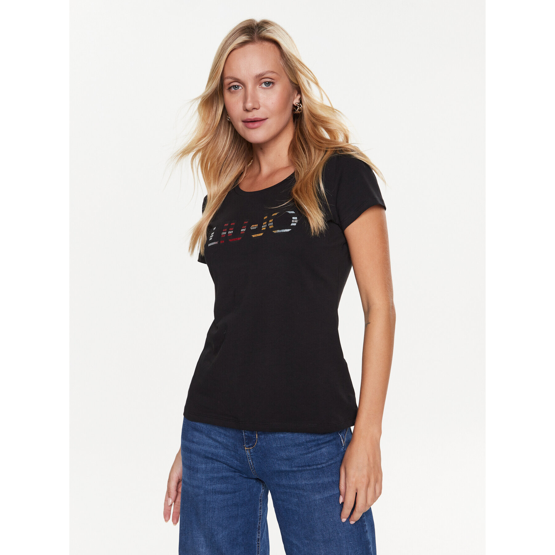 Liu Jo Sport Тишърт TA3197 J5003 Черен Regular Fit - Pepit.bg