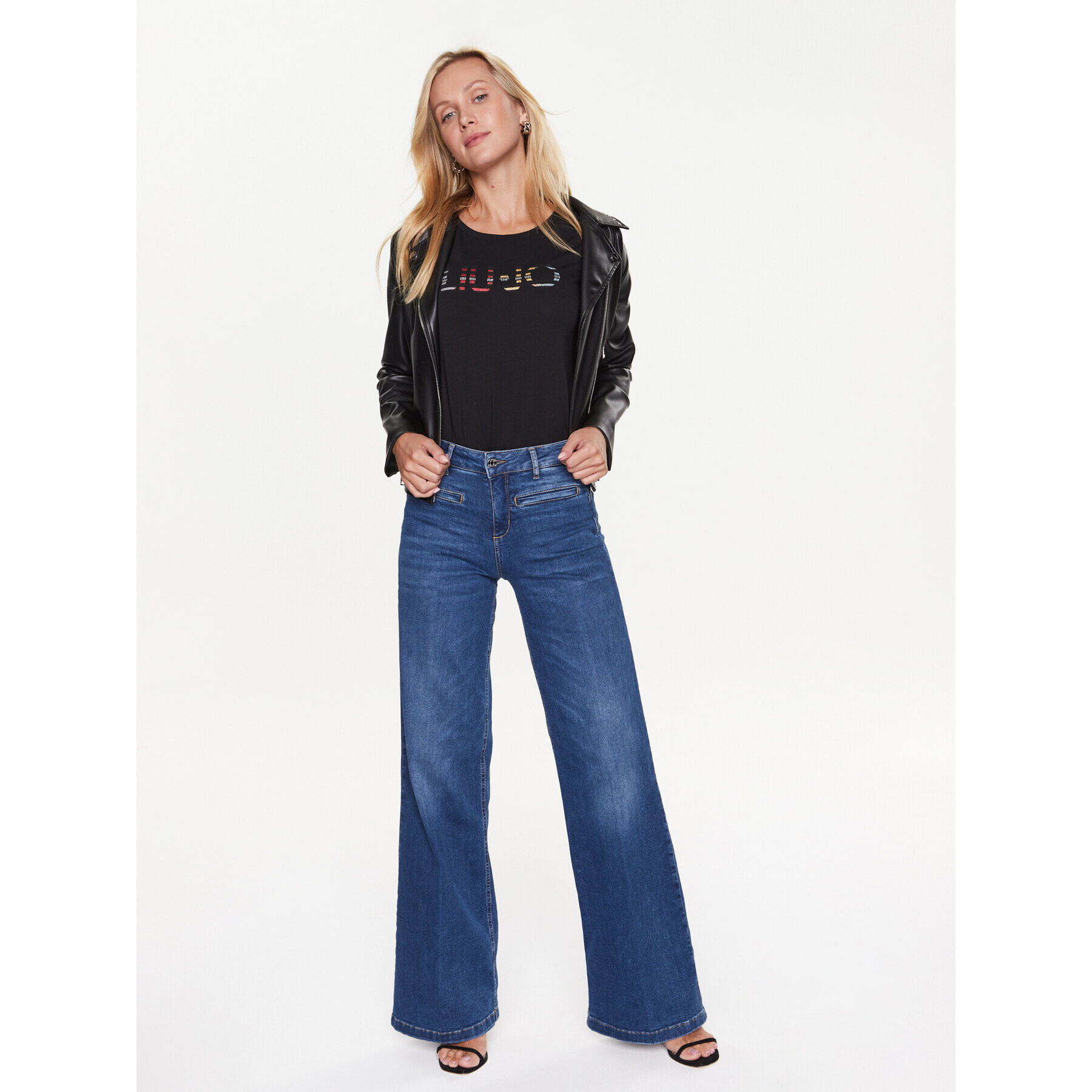 Liu Jo Sport Тишърт TA3197 J5003 Черен Regular Fit - Pepit.bg