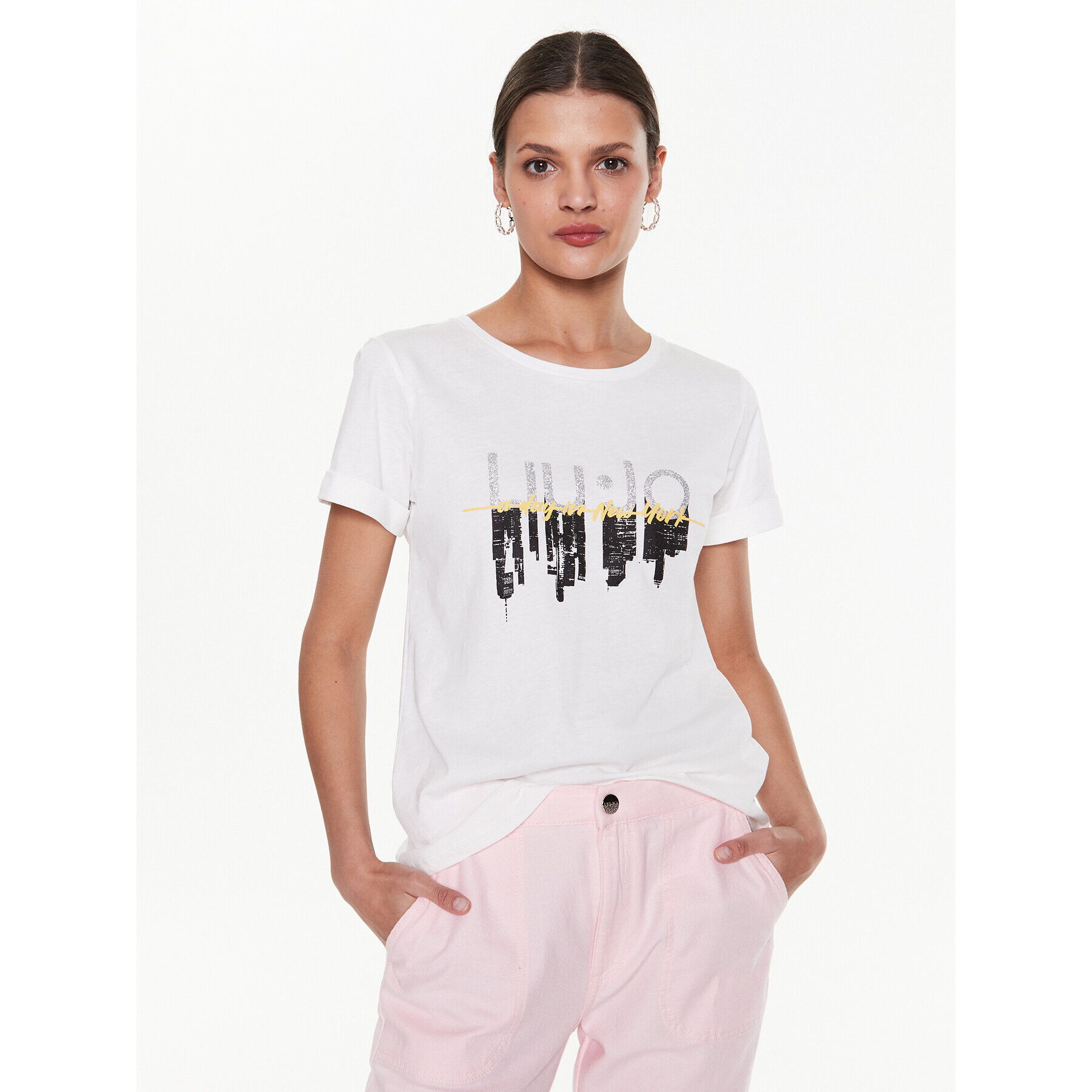 Liu Jo Sport Тишърт TA3275 J5923 Бежов Regular Fit - Pepit.bg