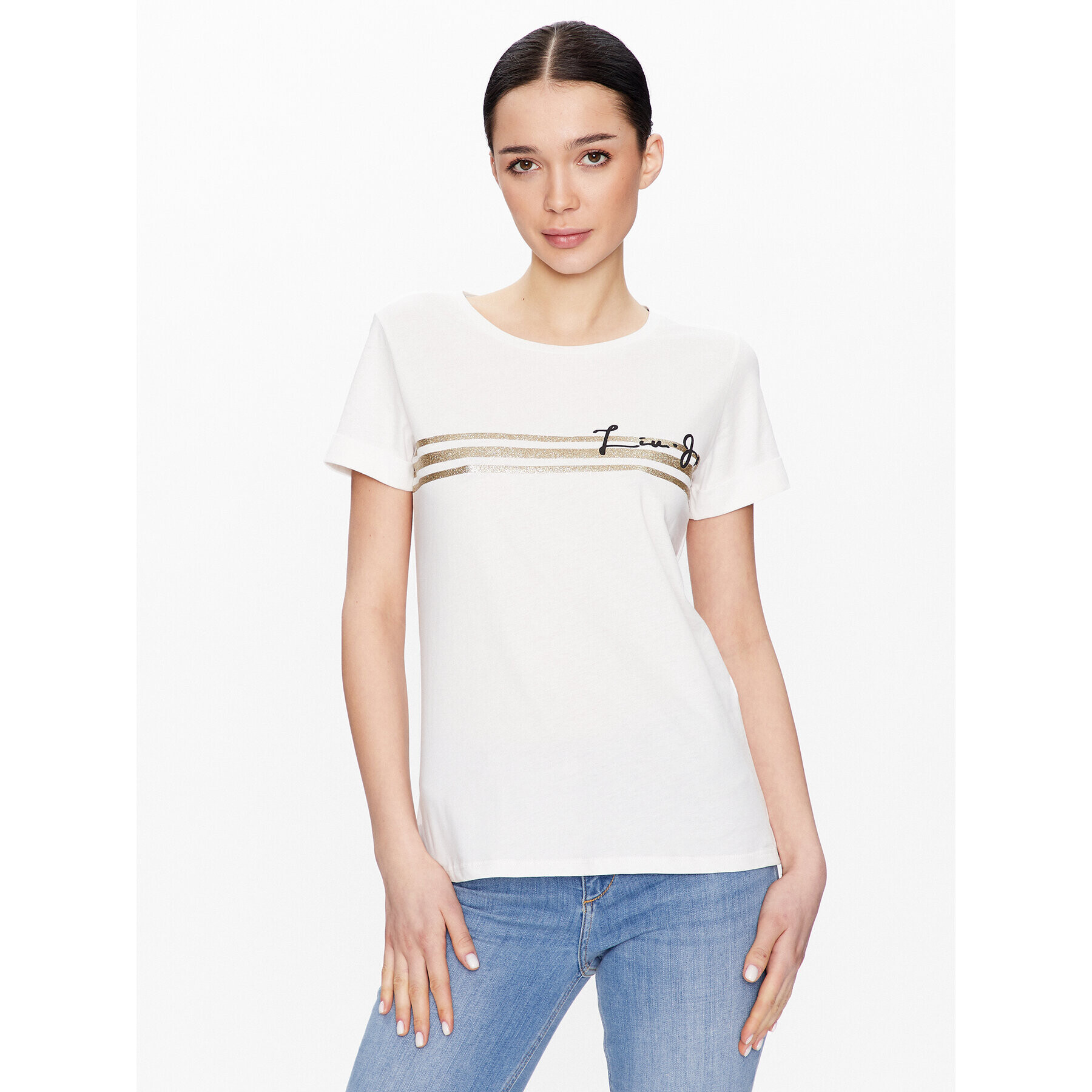 Liu Jo Sport Тишърт TA3275 J5923 Бял Regular Fit - Pepit.bg