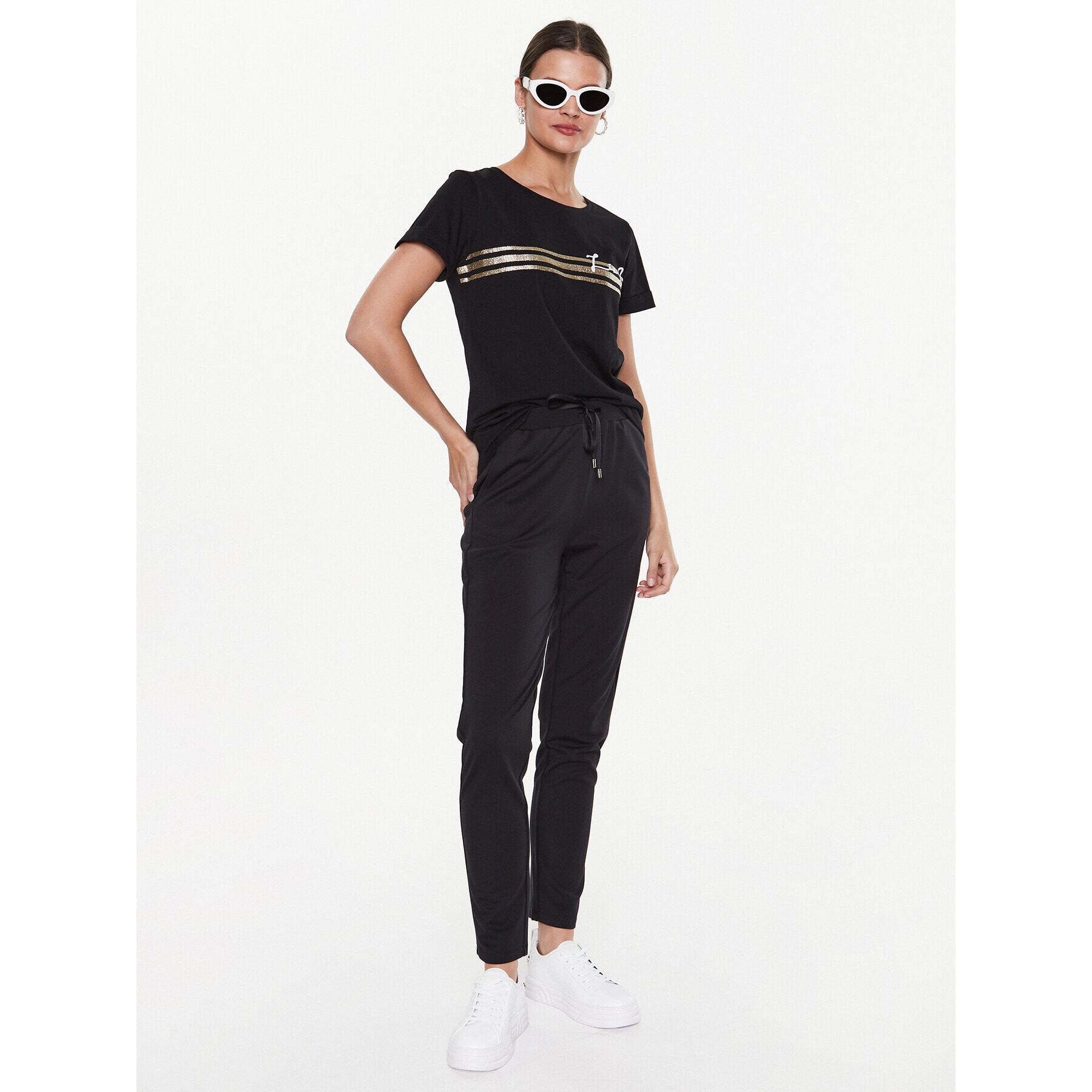 Liu Jo Sport Тишърт TA3275 J5923 Черен Regular Fit - Pepit.bg