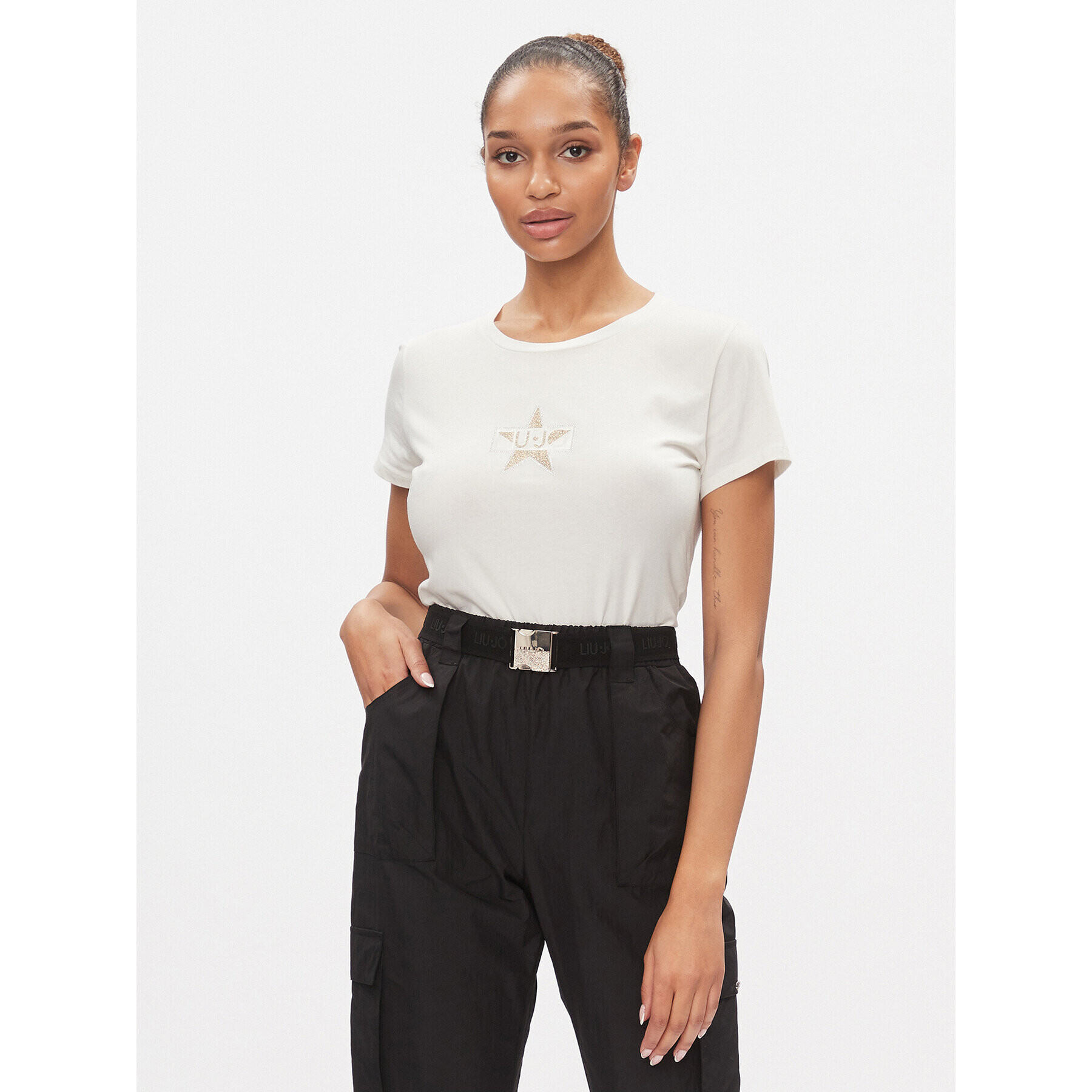 Liu Jo Sport Тишърт TA4136 JS003 Бял Regular Fit - Pepit.bg