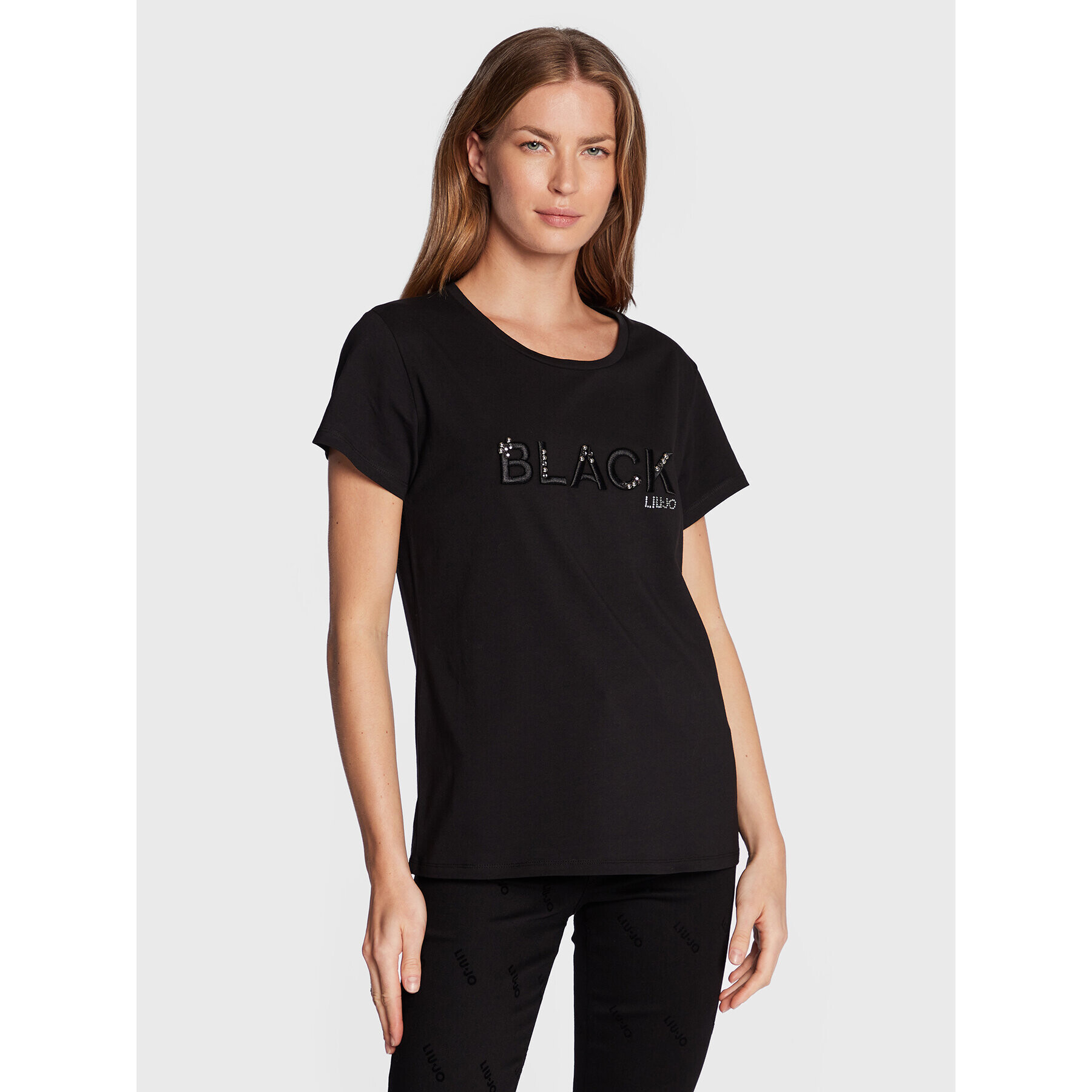 Liu Jo Sport Тишърт TF2166 J0088 Черен Regular Fit - Pepit.bg
