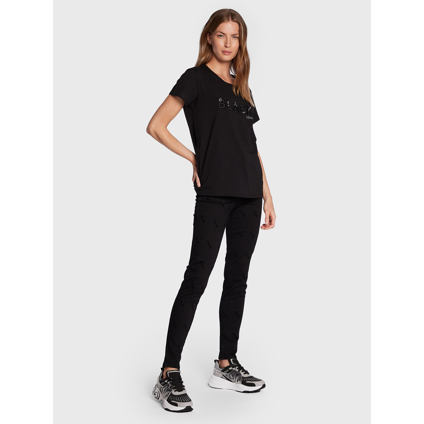 Liu Jo Sport Тишърт TF2166 J0088 Черен Regular Fit - Pepit.bg