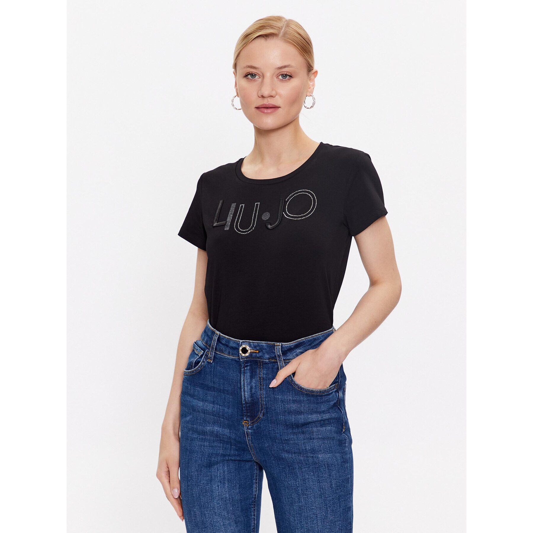 Liu Jo Sport Тишърт TF3084 J0088 Черен Regular Fit - Pepit.bg