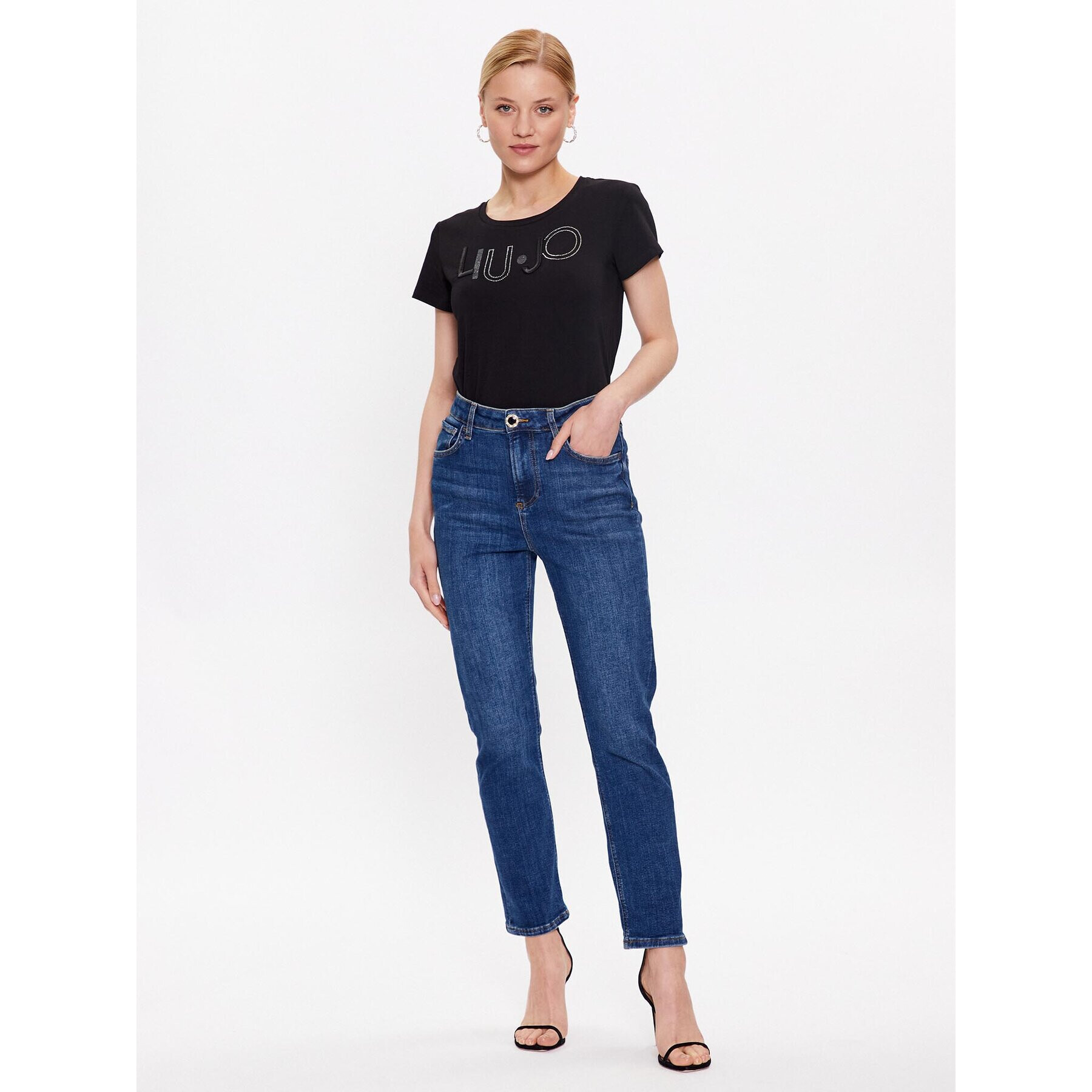 Liu Jo Sport Тишърт TF3084 J0088 Черен Regular Fit - Pepit.bg