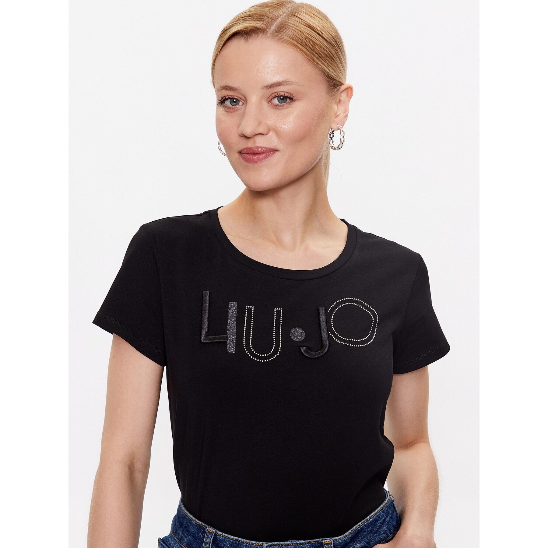 Liu Jo Sport Тишърт TF3084 J0088 Черен Regular Fit - Pepit.bg