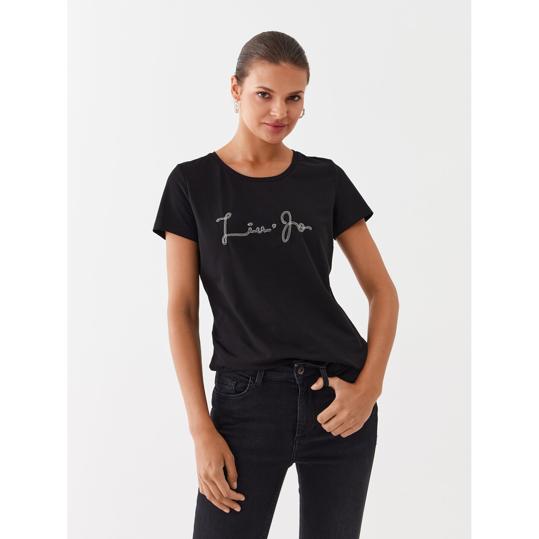 Liu Jo Sport Тишърт TF3282 J0088 Черен Regular Fit - Pepit.bg