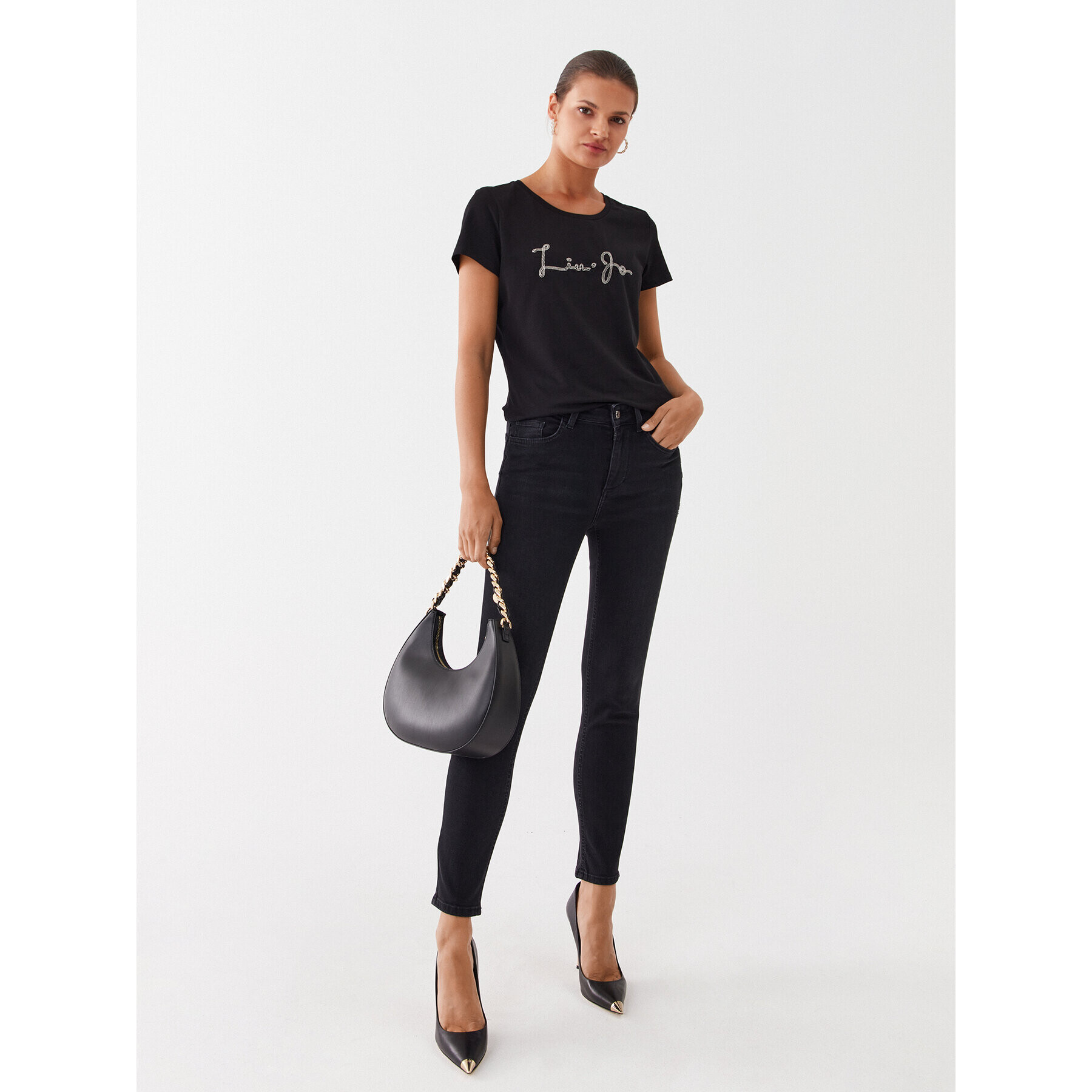 Liu Jo Sport Тишърт TF3282 J0088 Черен Regular Fit - Pepit.bg