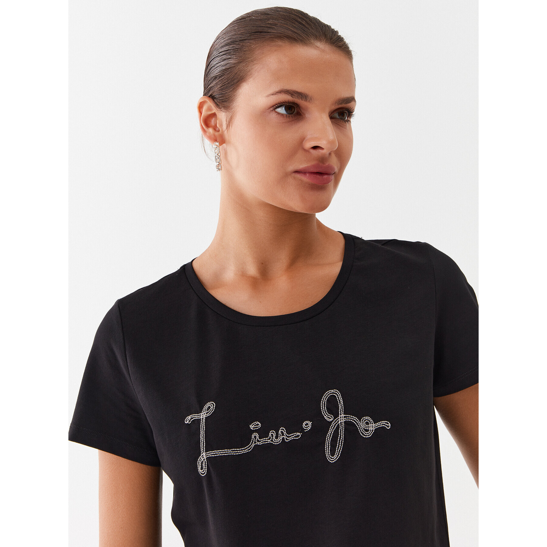 Liu Jo Sport Тишърт TF3282 J0088 Черен Regular Fit - Pepit.bg