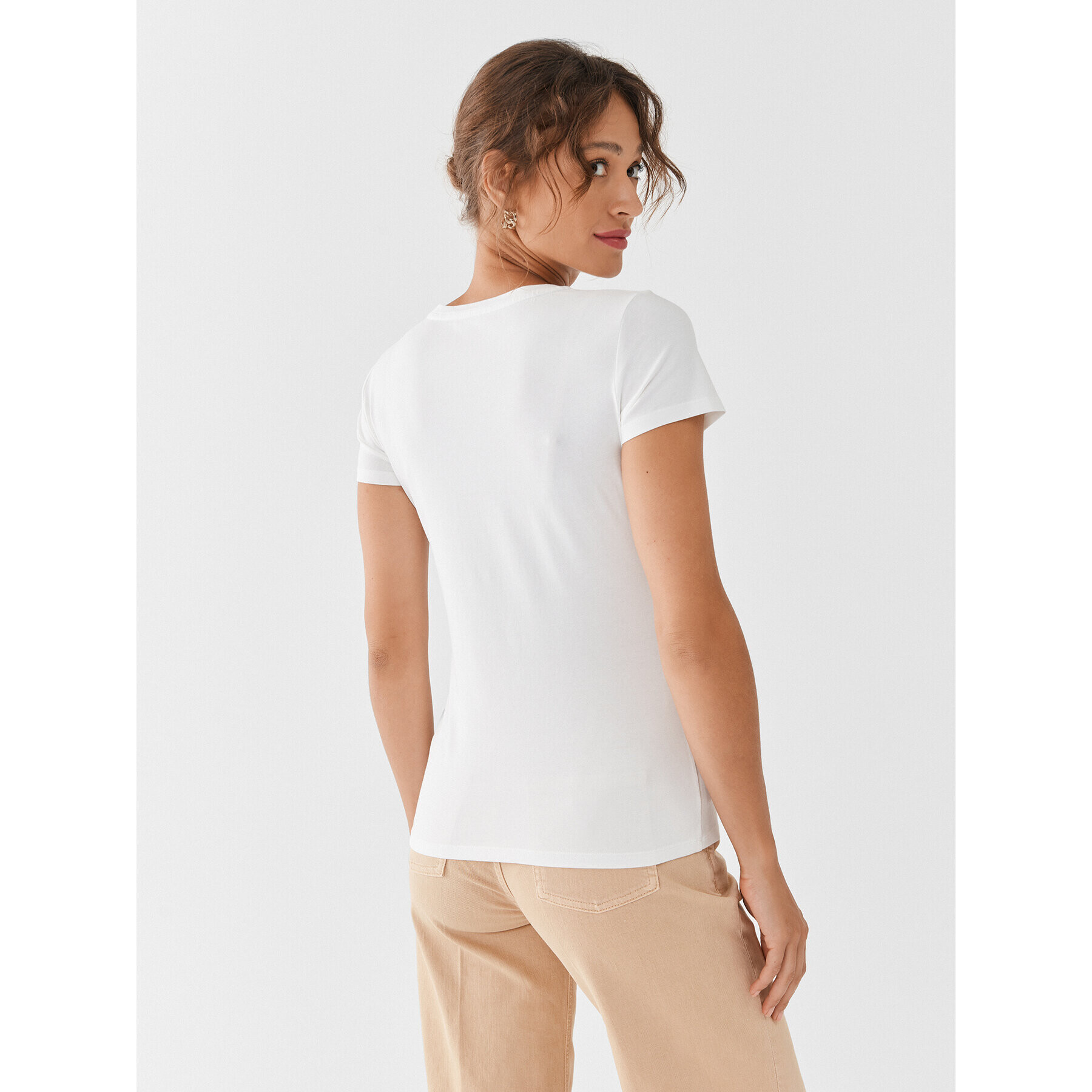 Liu Jo Sport Тишърт TF3295 JM088 Екрю Regular Fit - Pepit.bg