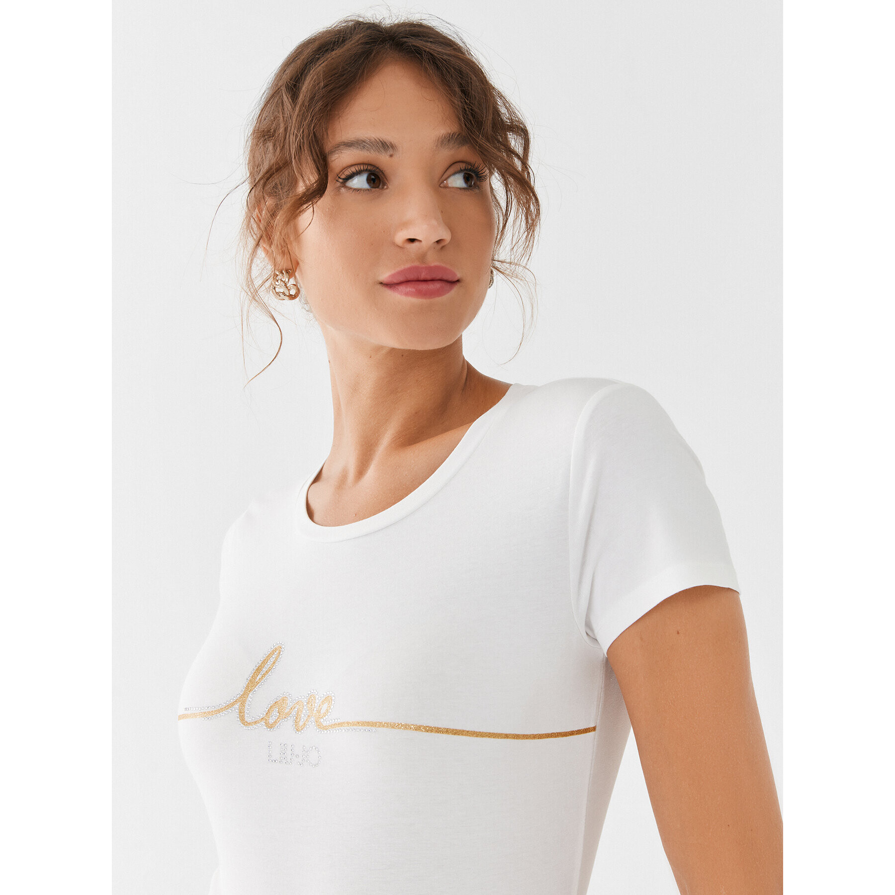 Liu Jo Sport Тишърт TF3295 JM088 Екрю Regular Fit - Pepit.bg