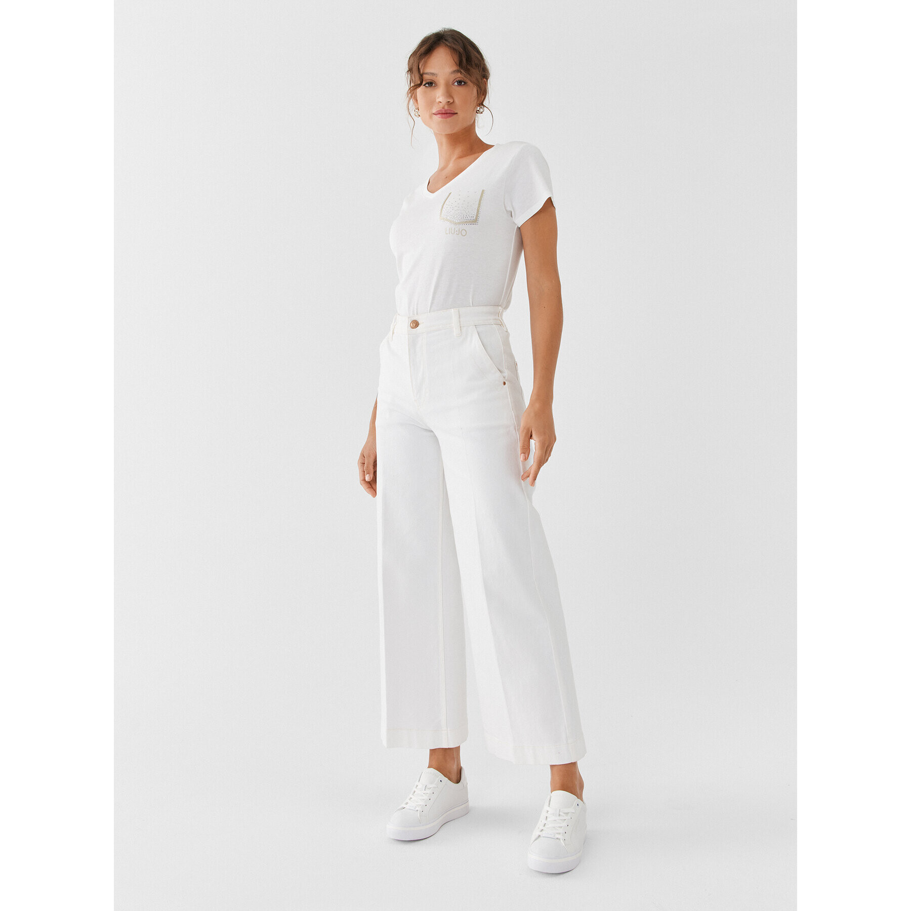 Liu Jo Sport Тишърт TF3297 J6040 Екрю Regular Fit - Pepit.bg