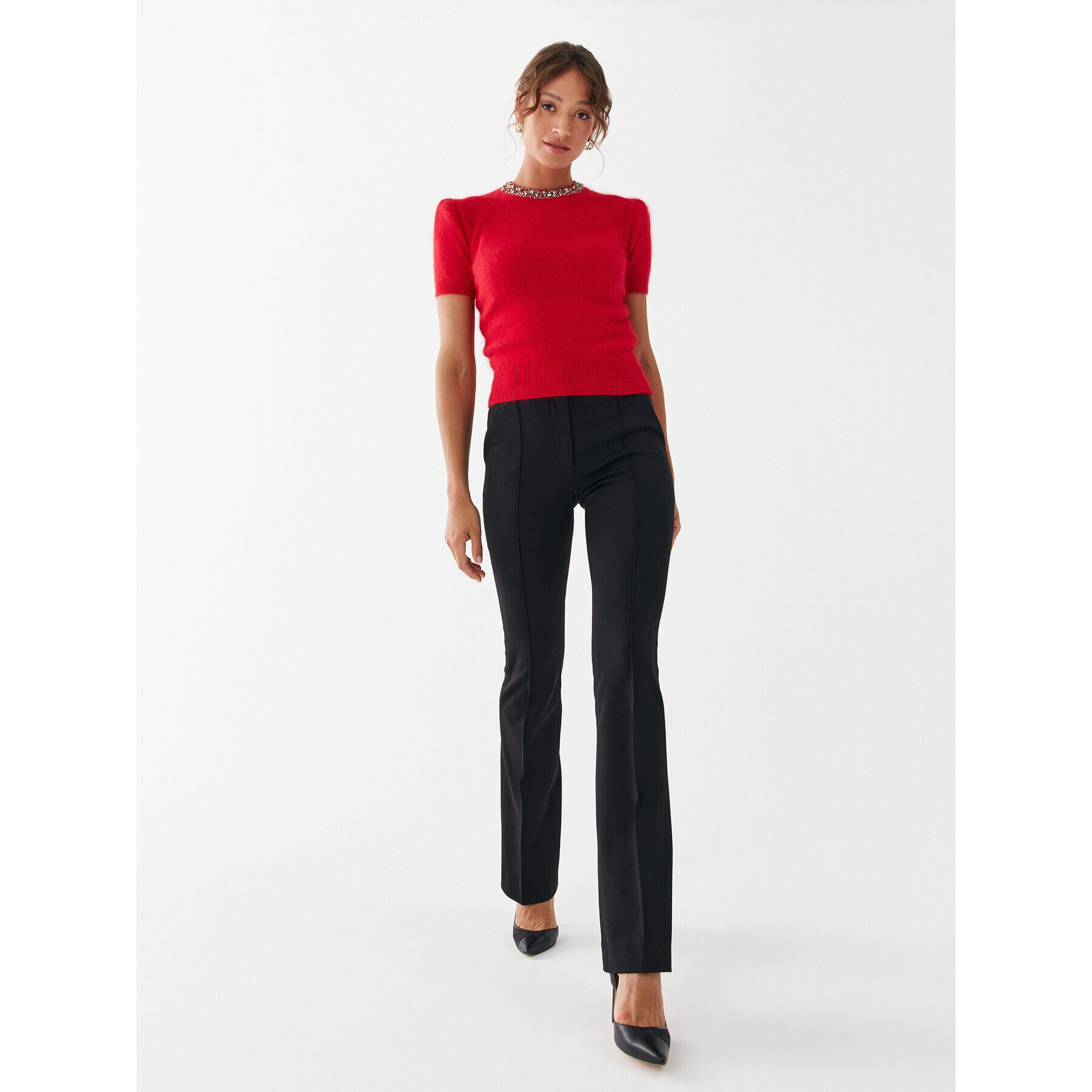 Liu Jo Текстилни панталони CF3382 J1857 Черен Regular Fit - Pepit.bg