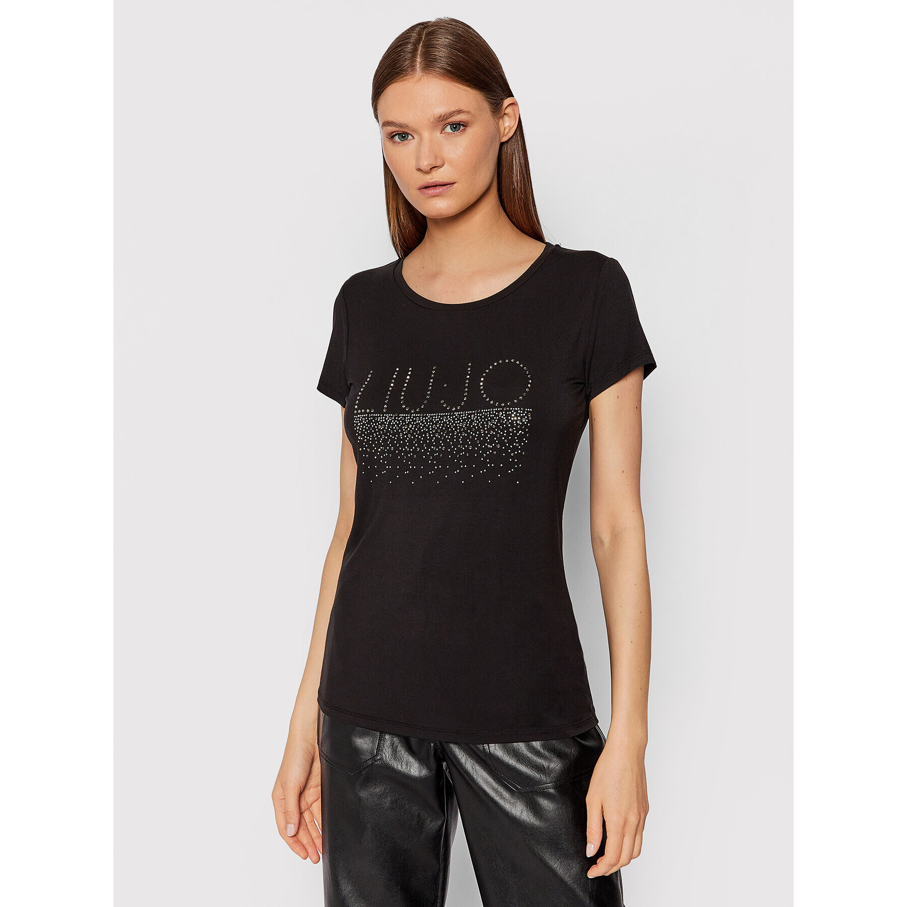 Liu Jo Тишърт 5F1031 J7905 Черен Regular Fit - Pepit.bg