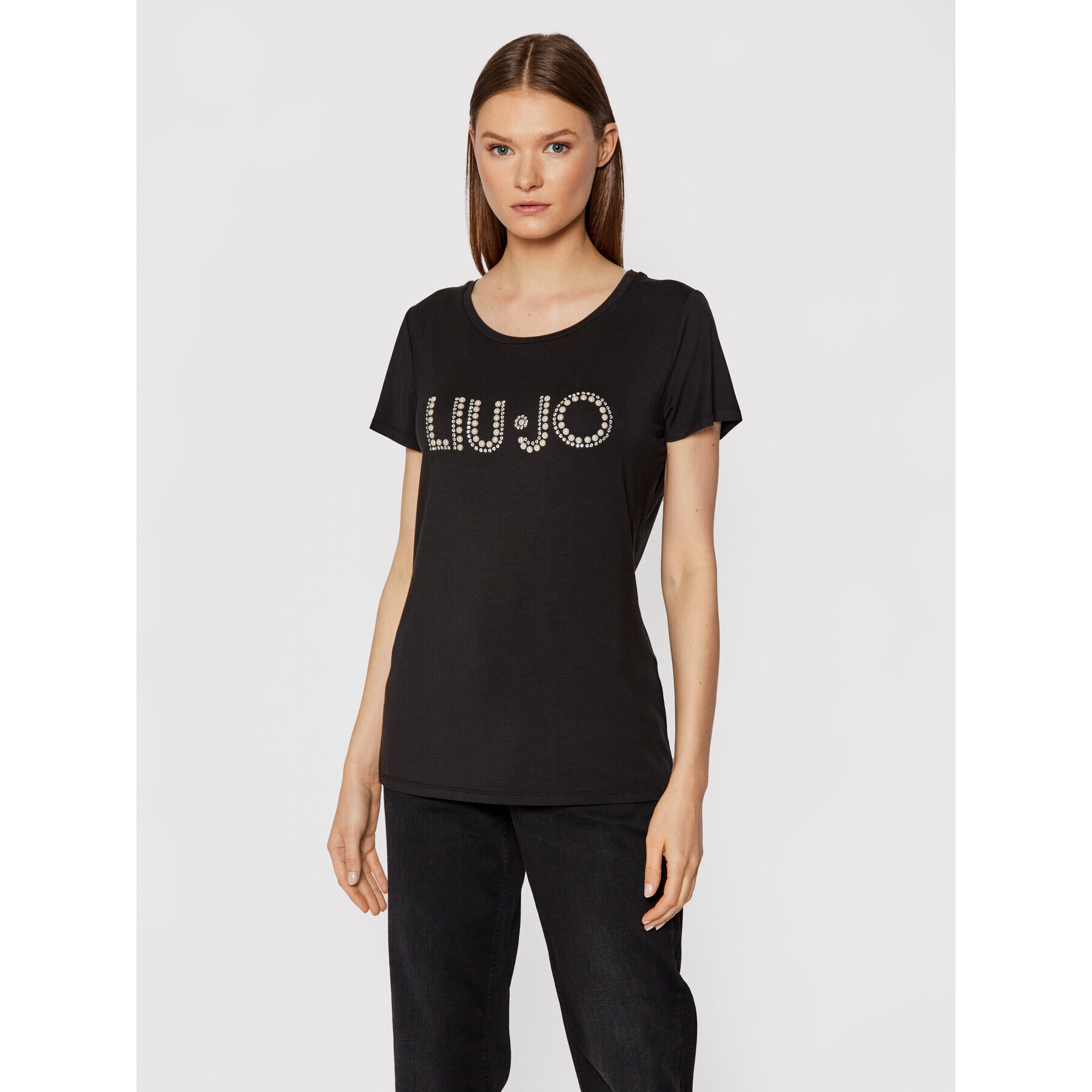 Liu Jo Тишърт 5F1031 J7905 Черен Regular Fit - Pepit.bg