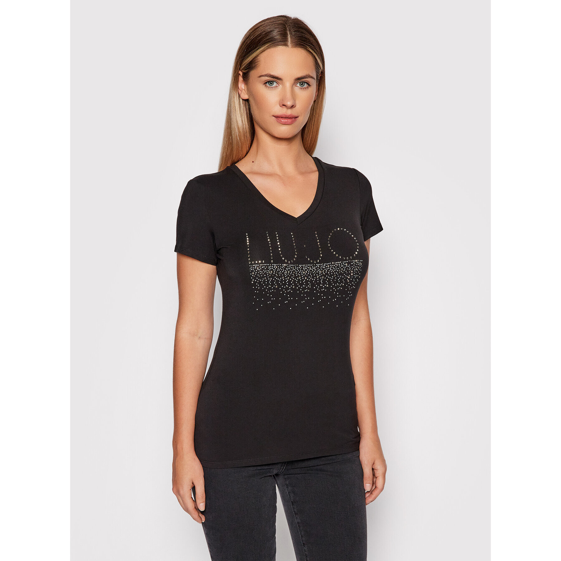 Liu Jo Тишърт 5F1110 J7905 Черен Regular Fit - Pepit.bg