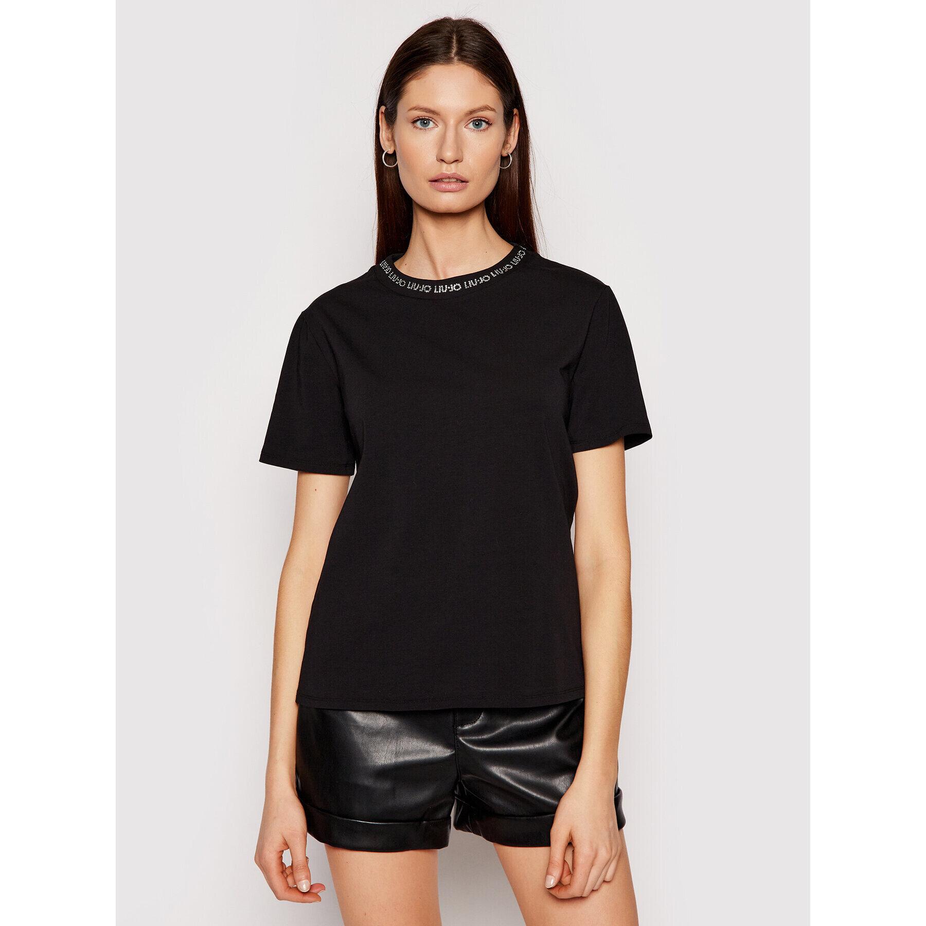 Liu Jo Тишърт CA1097 J5003 Черен Regular Fit - Pepit.bg