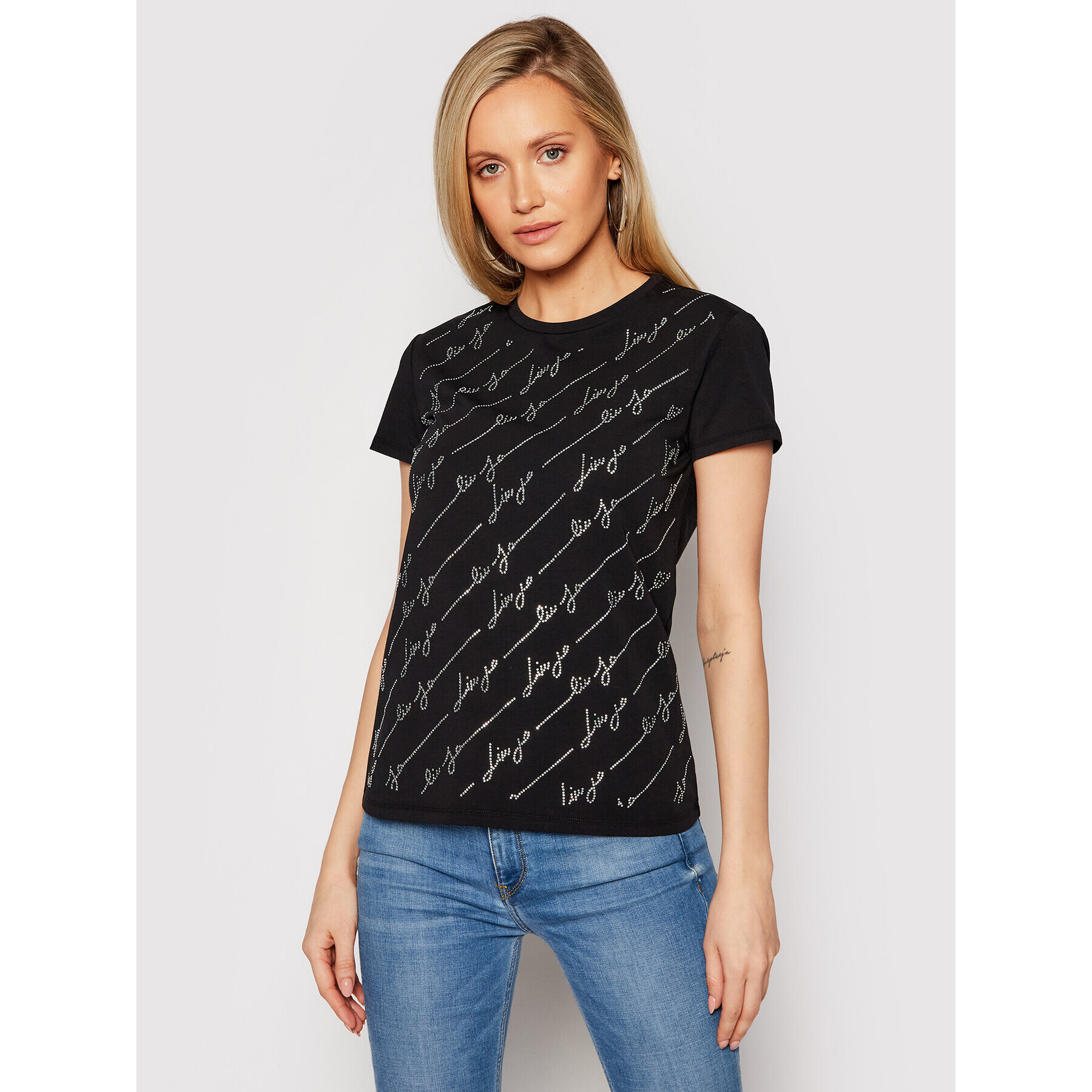 Liu Jo Тишърт CA1174 J5003 Черен Regular Fit - Pepit.bg