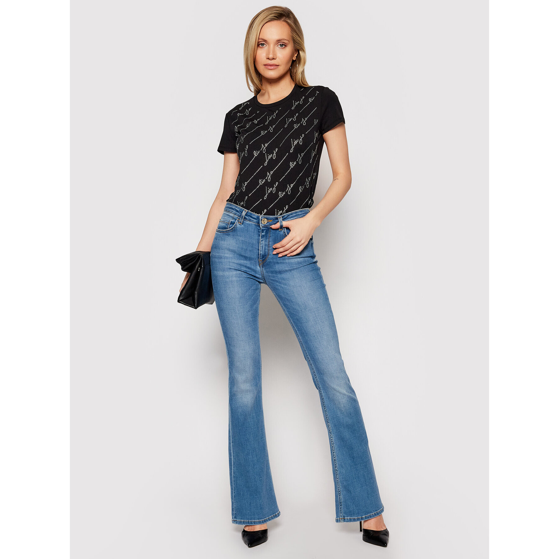 Liu Jo Тишърт CA1174 J5003 Черен Regular Fit - Pepit.bg