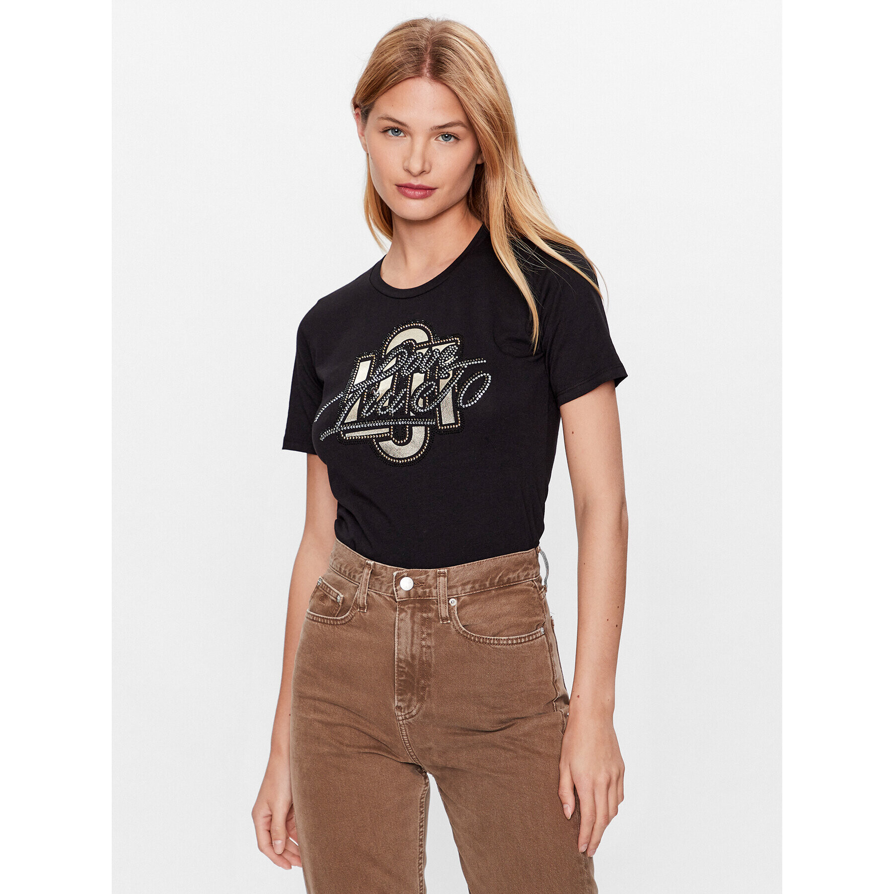Liu Jo Тишърт CF3320 JS003 Черен Regular Fit - Pepit.bg
