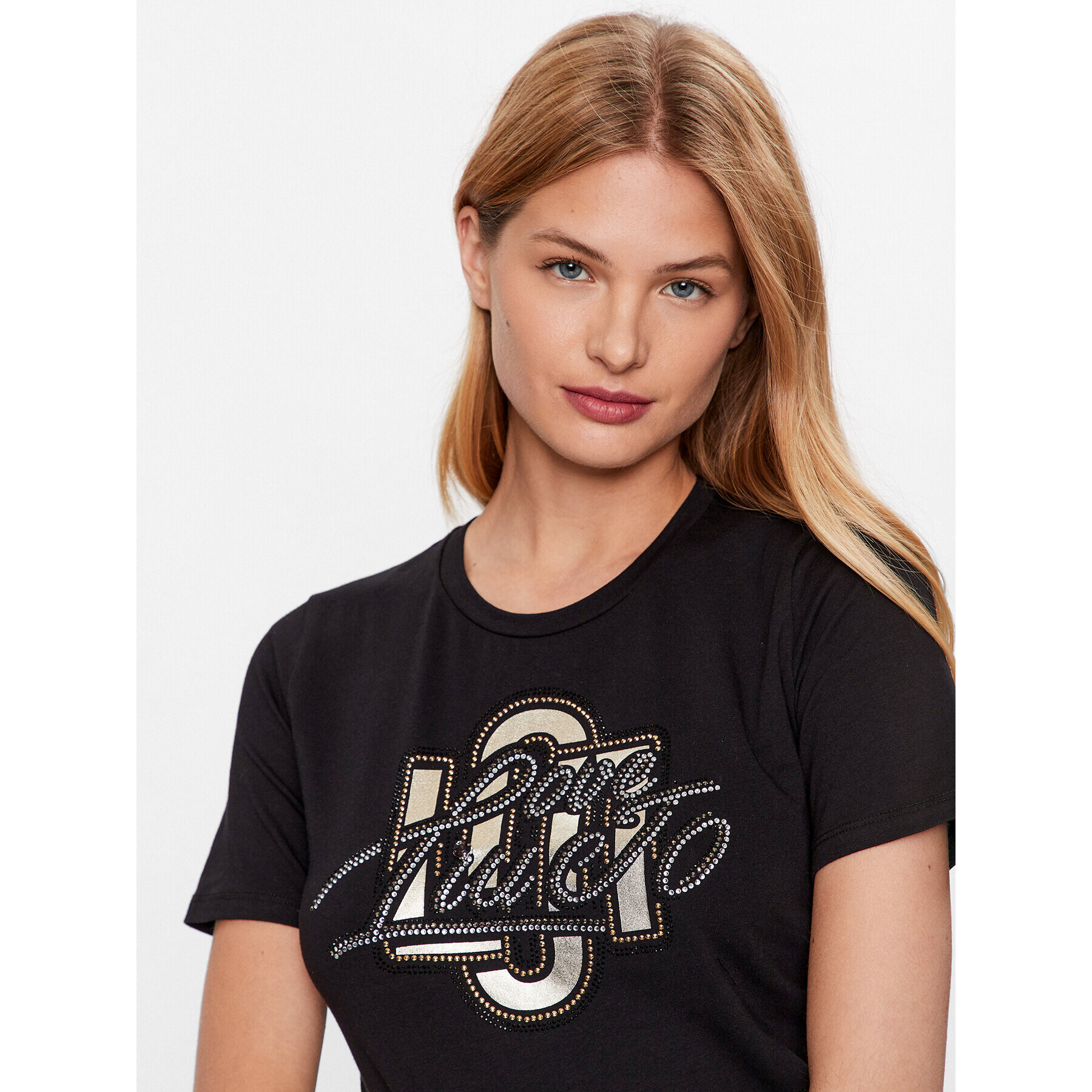 Liu Jo Тишърт CF3320 JS003 Черен Regular Fit - Pepit.bg