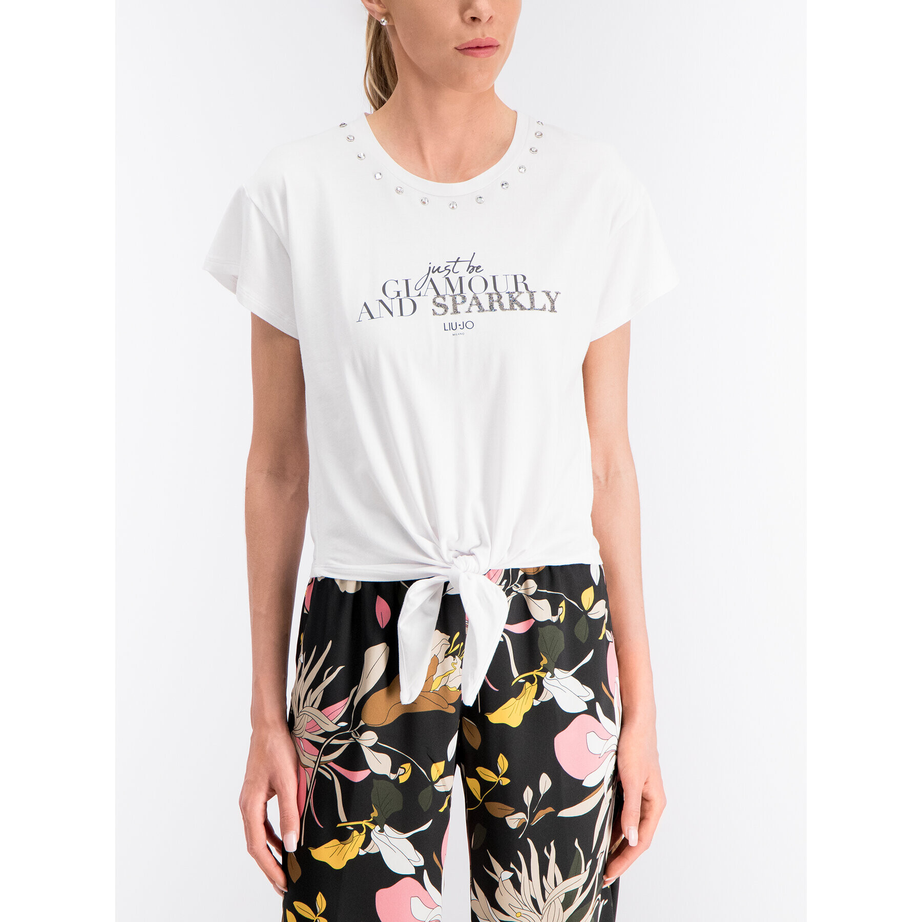 Liu Jo Тишърт F19085 J7821 Бял Slim Fit - Pepit.bg