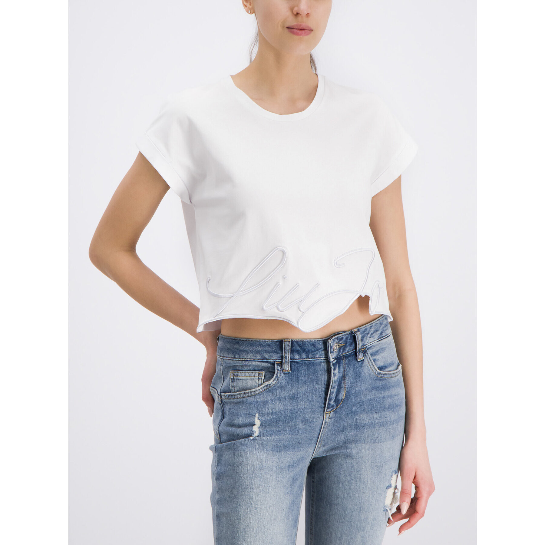 Liu Jo Тишърт F19193 J5003 Бял Regular Fit - Pepit.bg