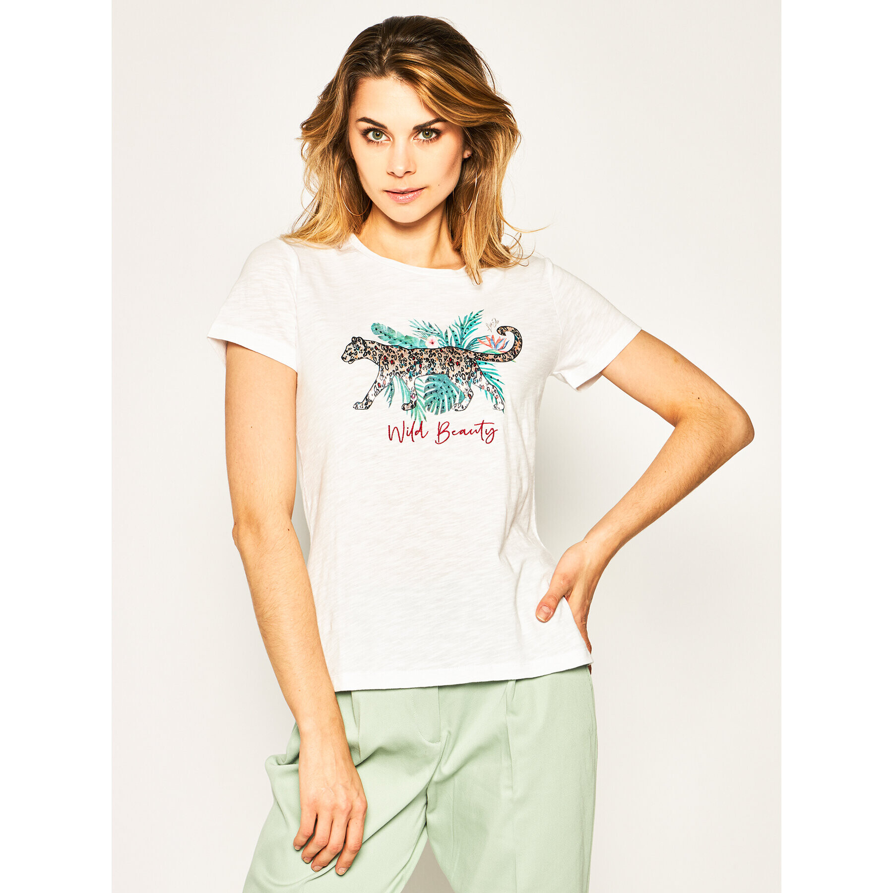 Liu Jo Тишърт FA0369 J5944 Бял Regular Fit - Pepit.bg