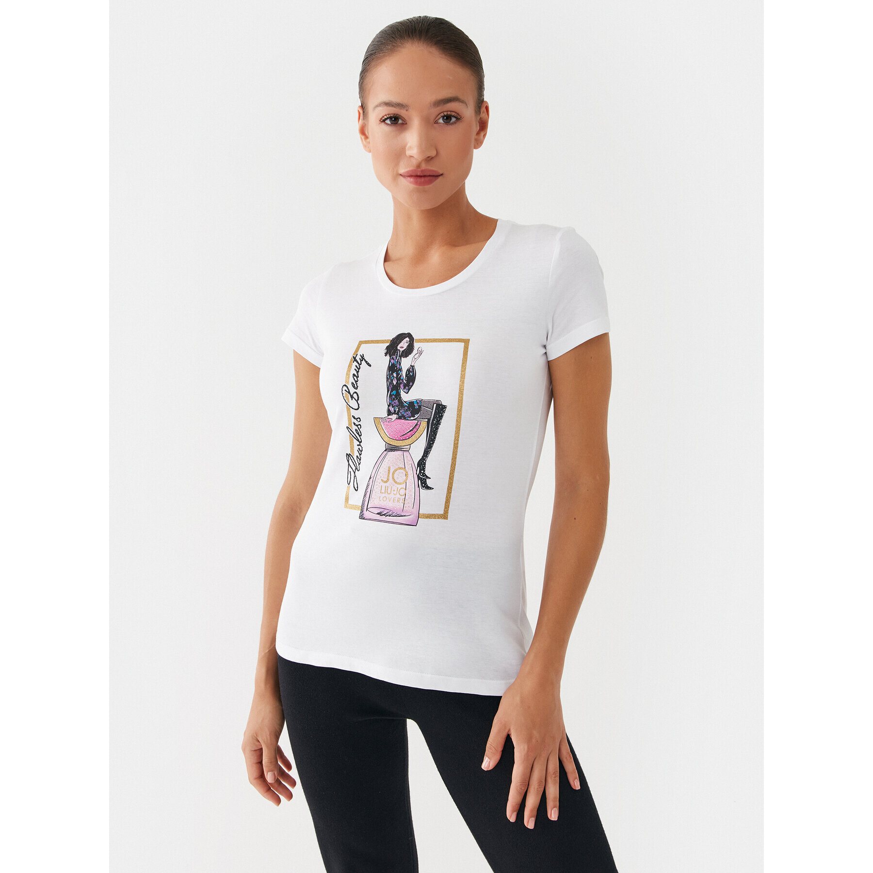 Liu Jo Тишърт MF3272 J6409 Бял Regular Fit - Pepit.bg