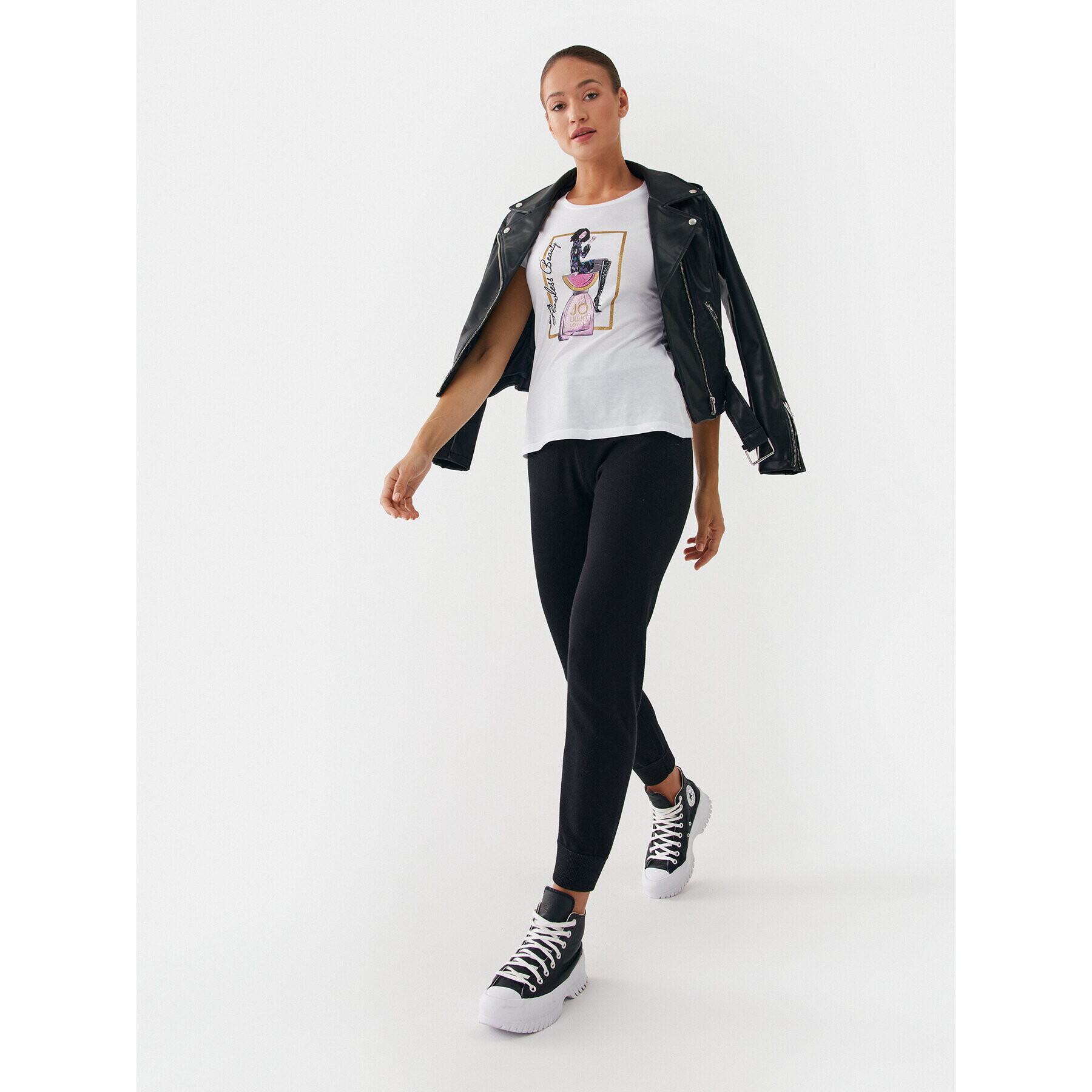 Liu Jo Тишърт MF3272 J6409 Бял Regular Fit - Pepit.bg