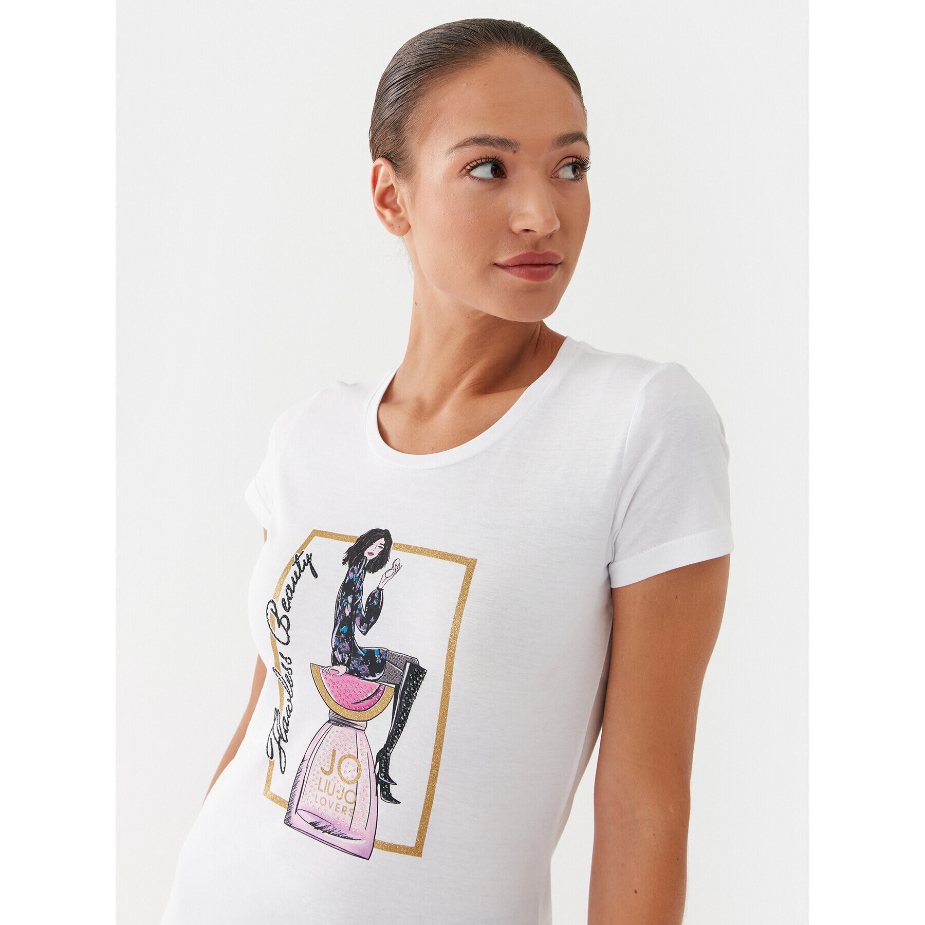 Liu Jo Тишърт MF3272 J6409 Бял Regular Fit - Pepit.bg