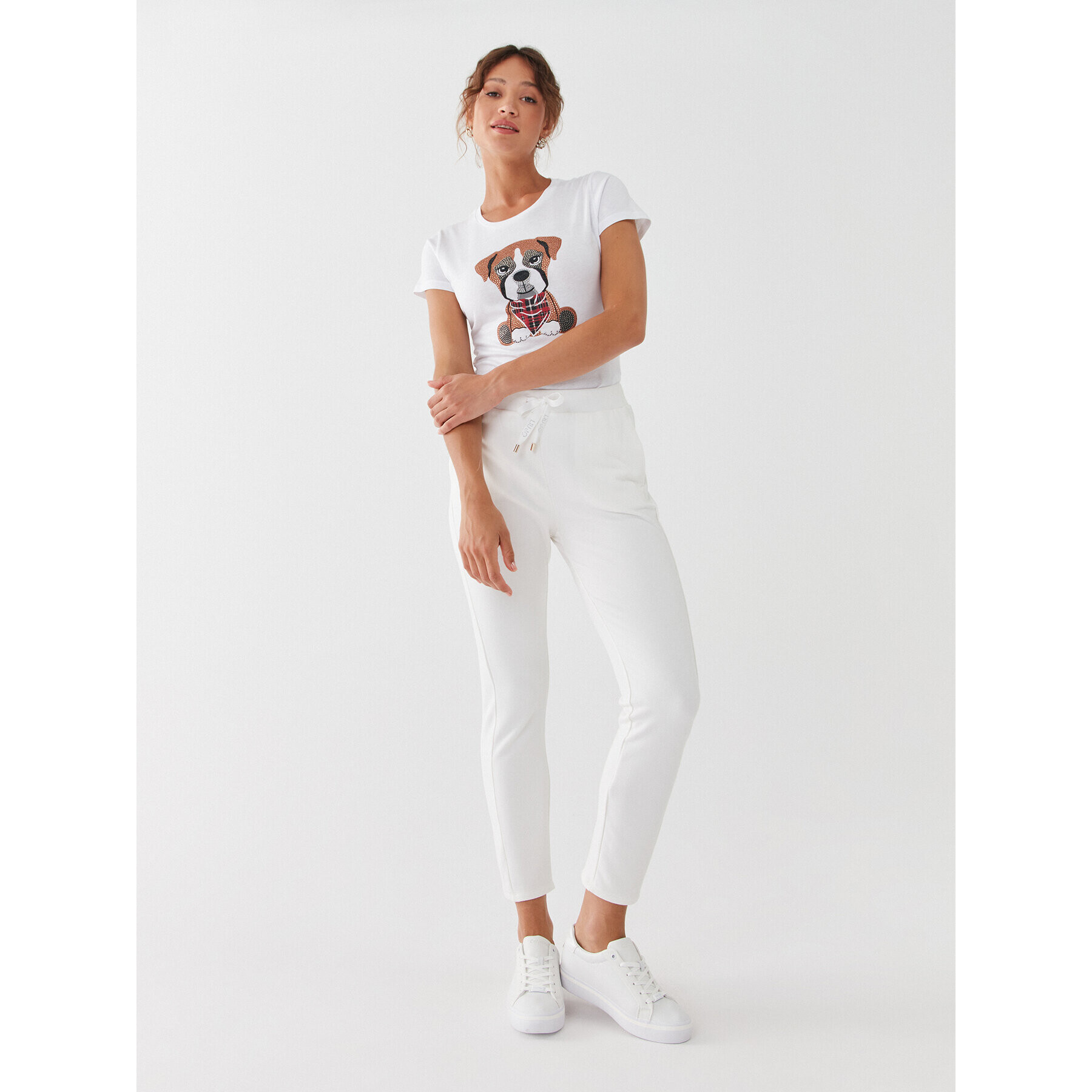 Liu Jo Тишърт MF3313 J6410 Бял Regular Fit - Pepit.bg