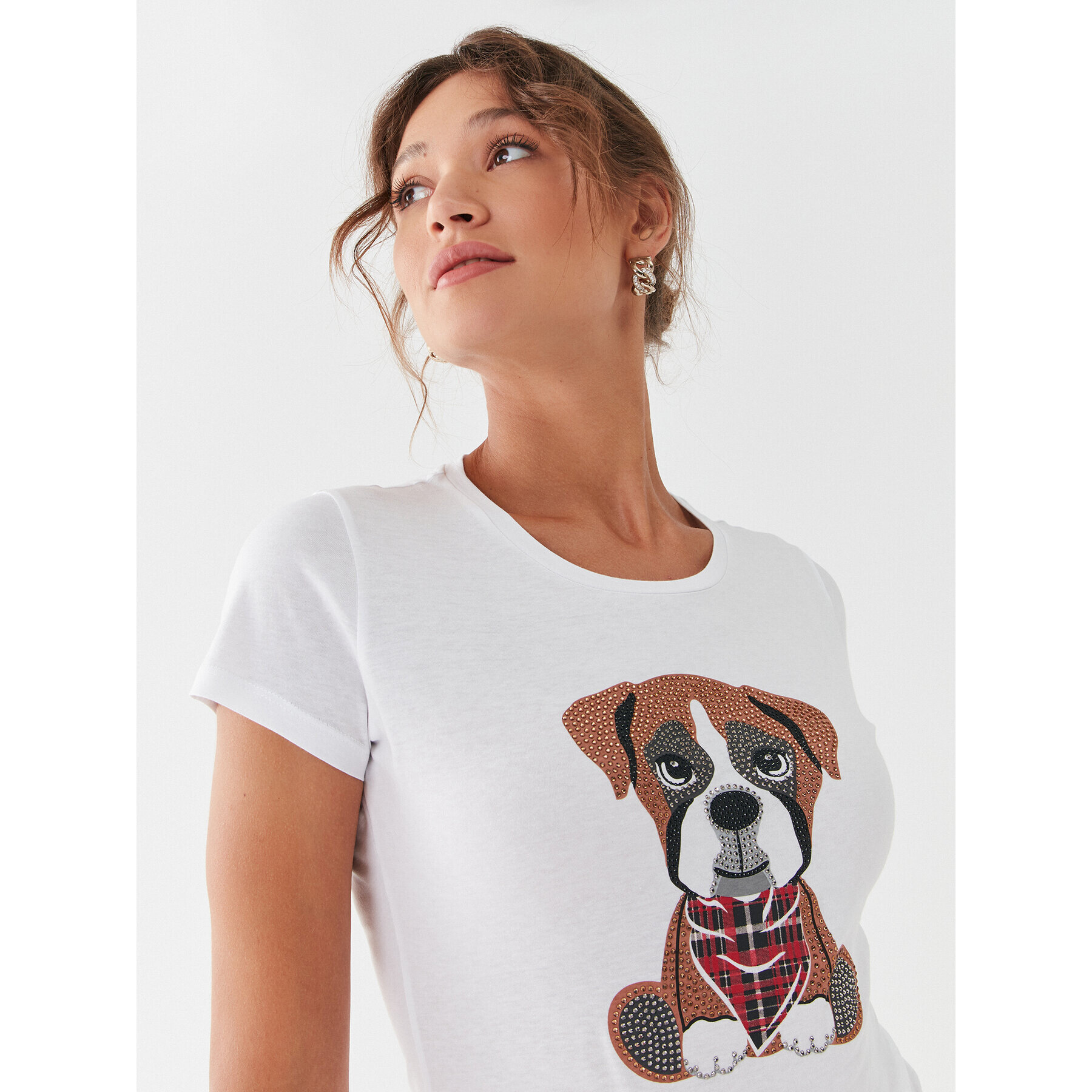 Liu Jo Тишърт MF3313 J6410 Бял Regular Fit - Pepit.bg