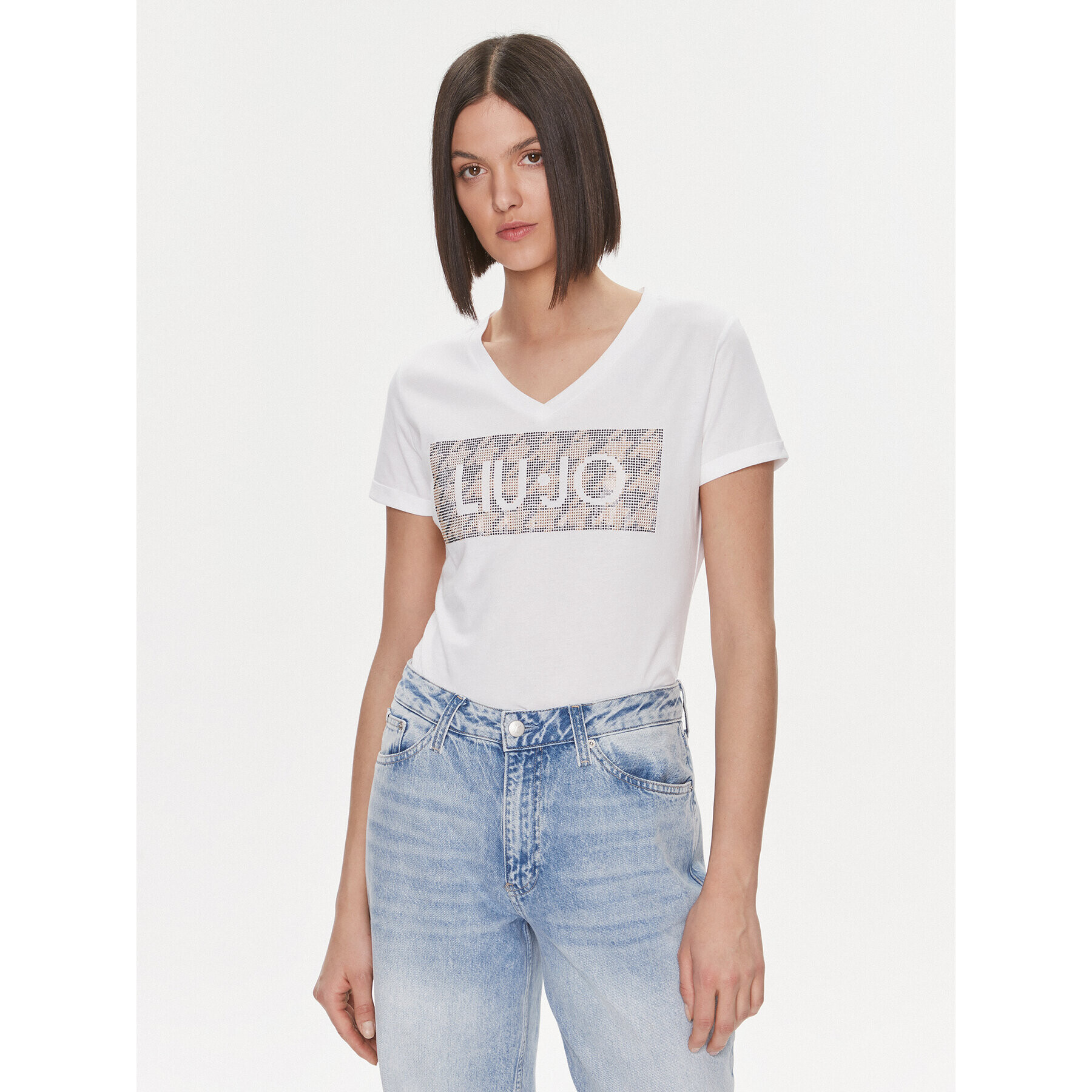 Liu Jo Тишърт MF3338 JS923 Бял Regular Fit - Pepit.bg