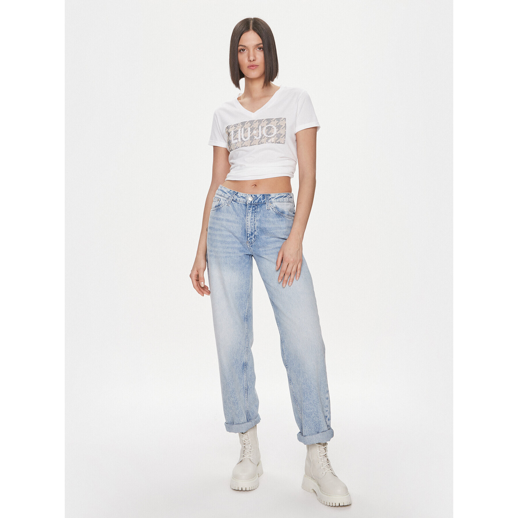 Liu Jo Тишърт MF3338 JS923 Бял Regular Fit - Pepit.bg
