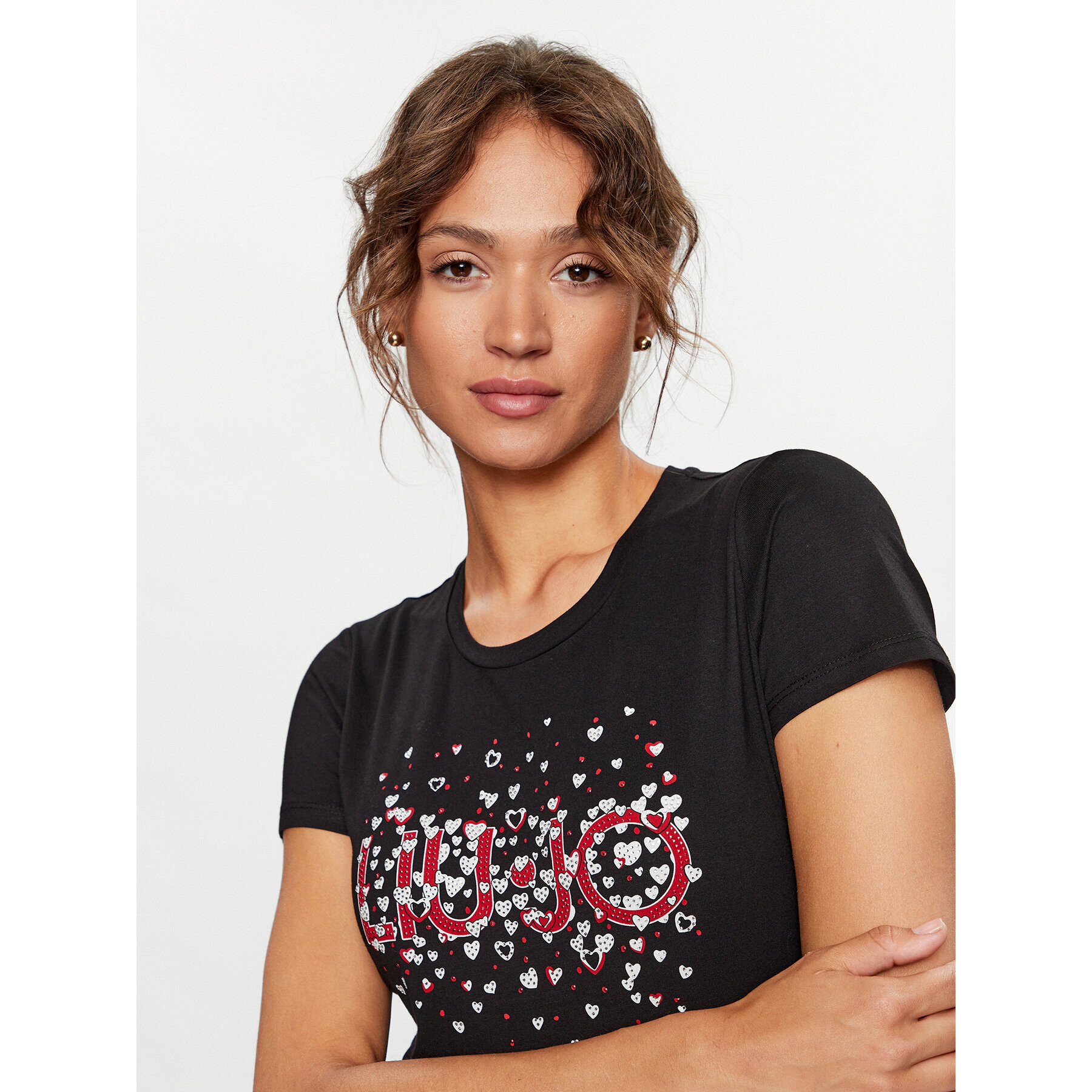 Liu Jo Тишърт MF3382 JS923 Черен Regular Fit - Pepit.bg