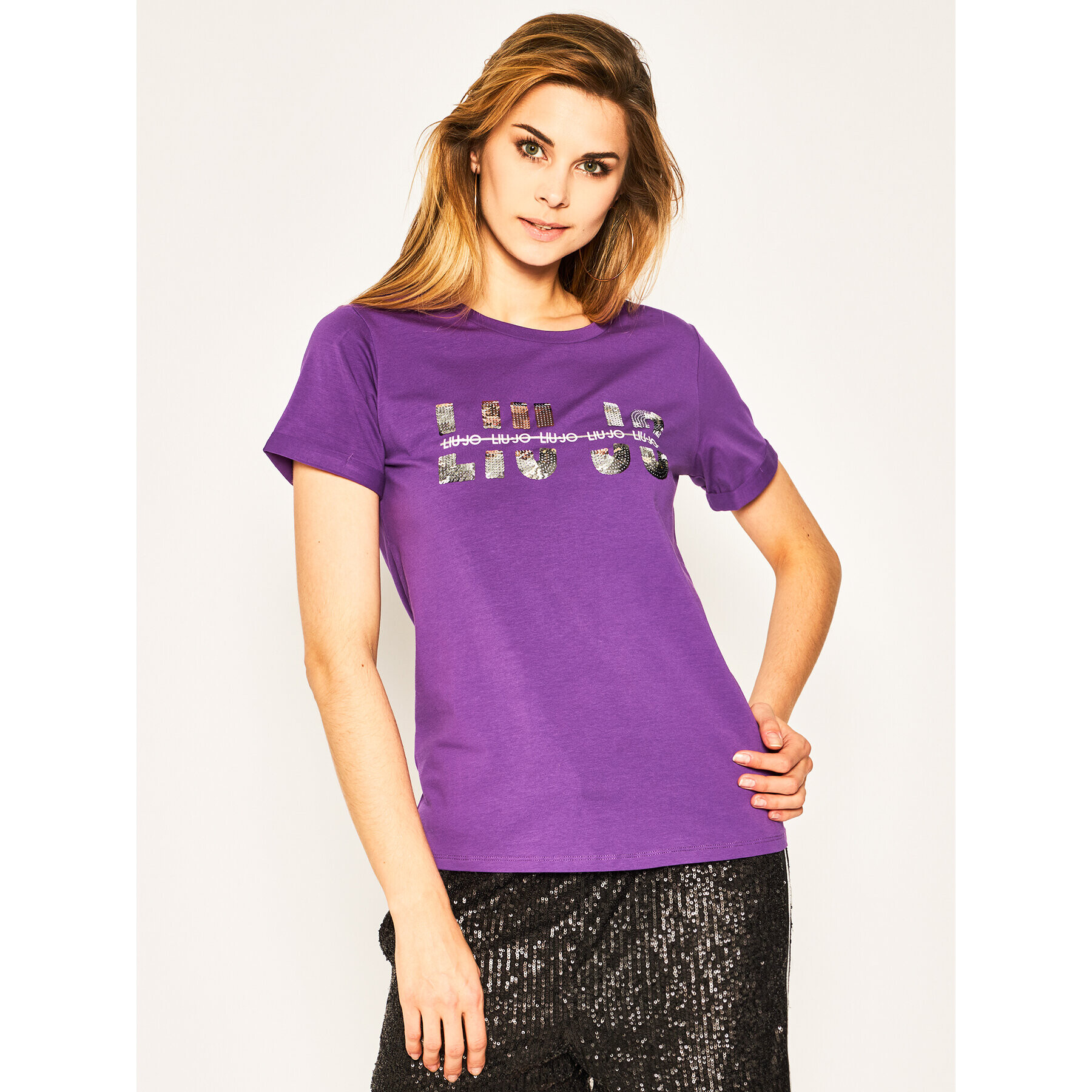 Liu Jo Sport Тишърт TA0023 J5003 Виолетов Regular Fit - Pepit.bg