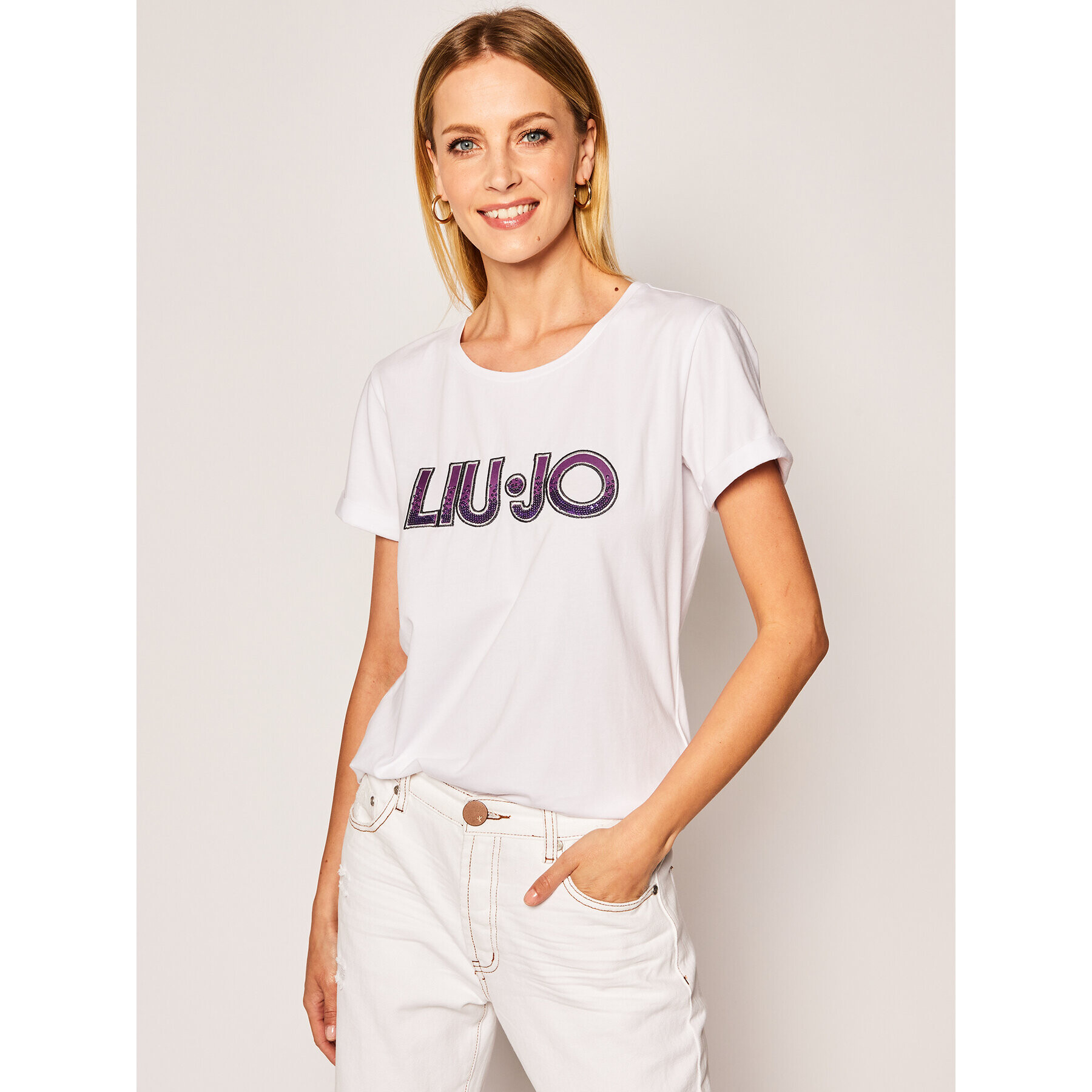 Liu Jo Sport Тишърт TA0108 J5003 Бял Regular Fit - Pepit.bg