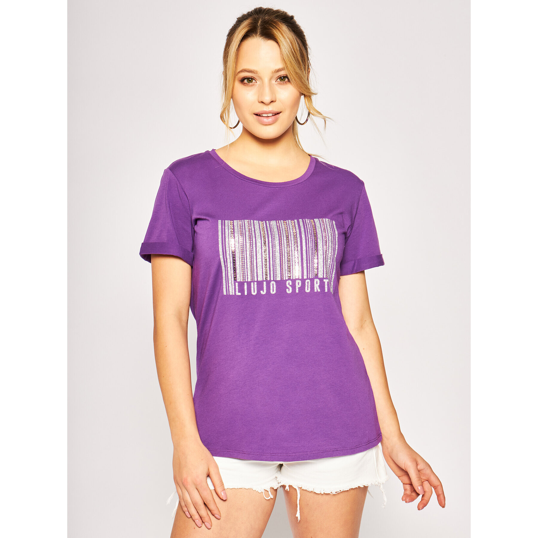 Liu Jo Тишърт TA0134 J5003 Виолетов Regular Fit - Pepit.bg