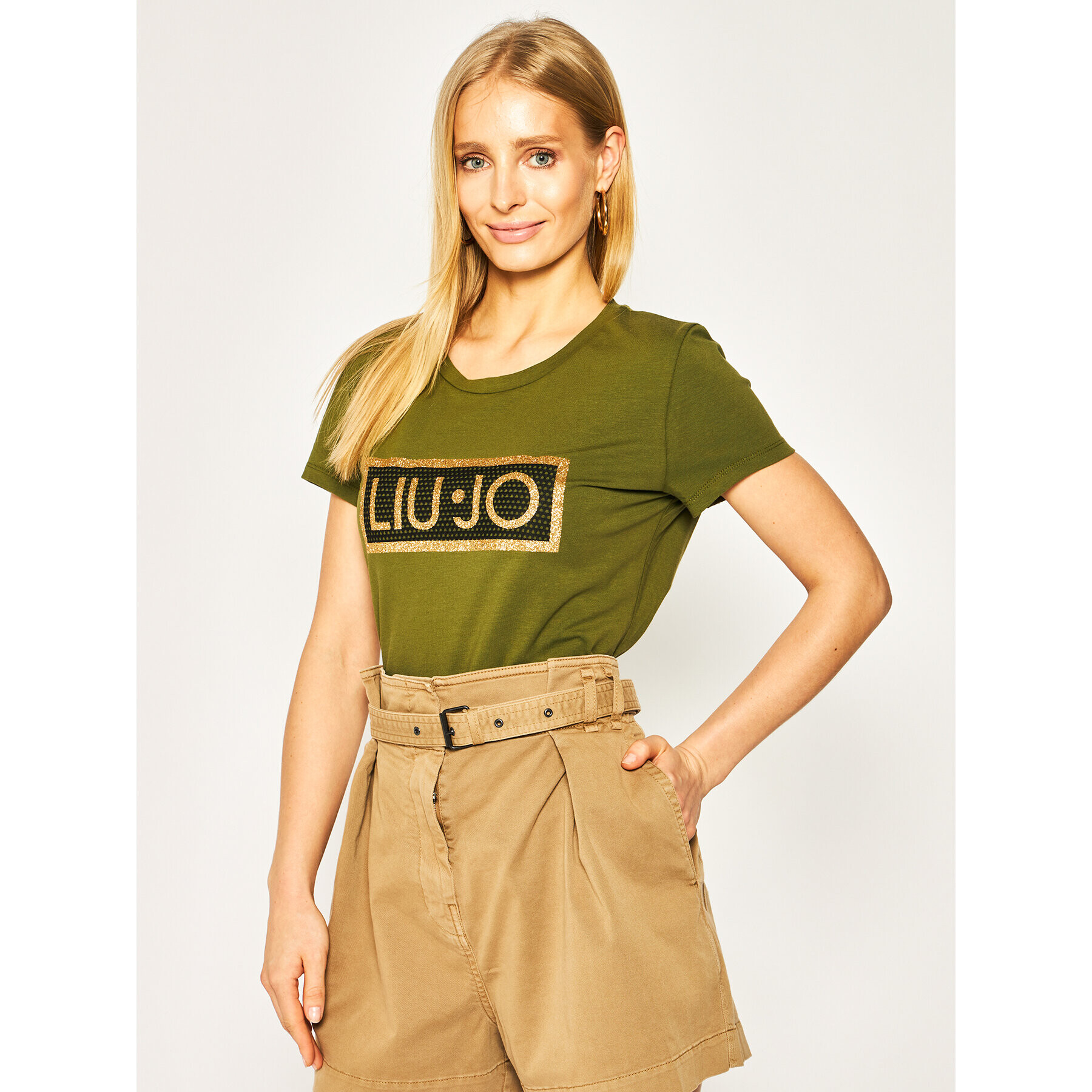 Liu Jo Тишърт TA0185 J9944 Зелен Regular Fit - Pepit.bg