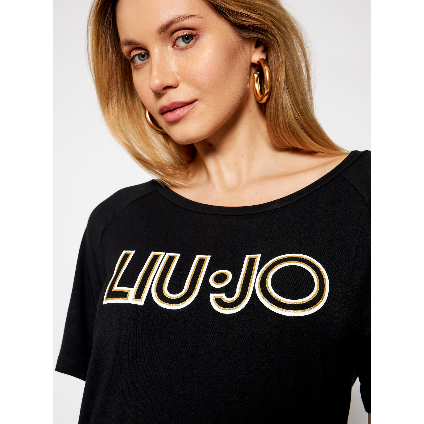 Liu Jo Sport Тишърт TA1012 J7905 Черен Regular Fit - Pepit.bg